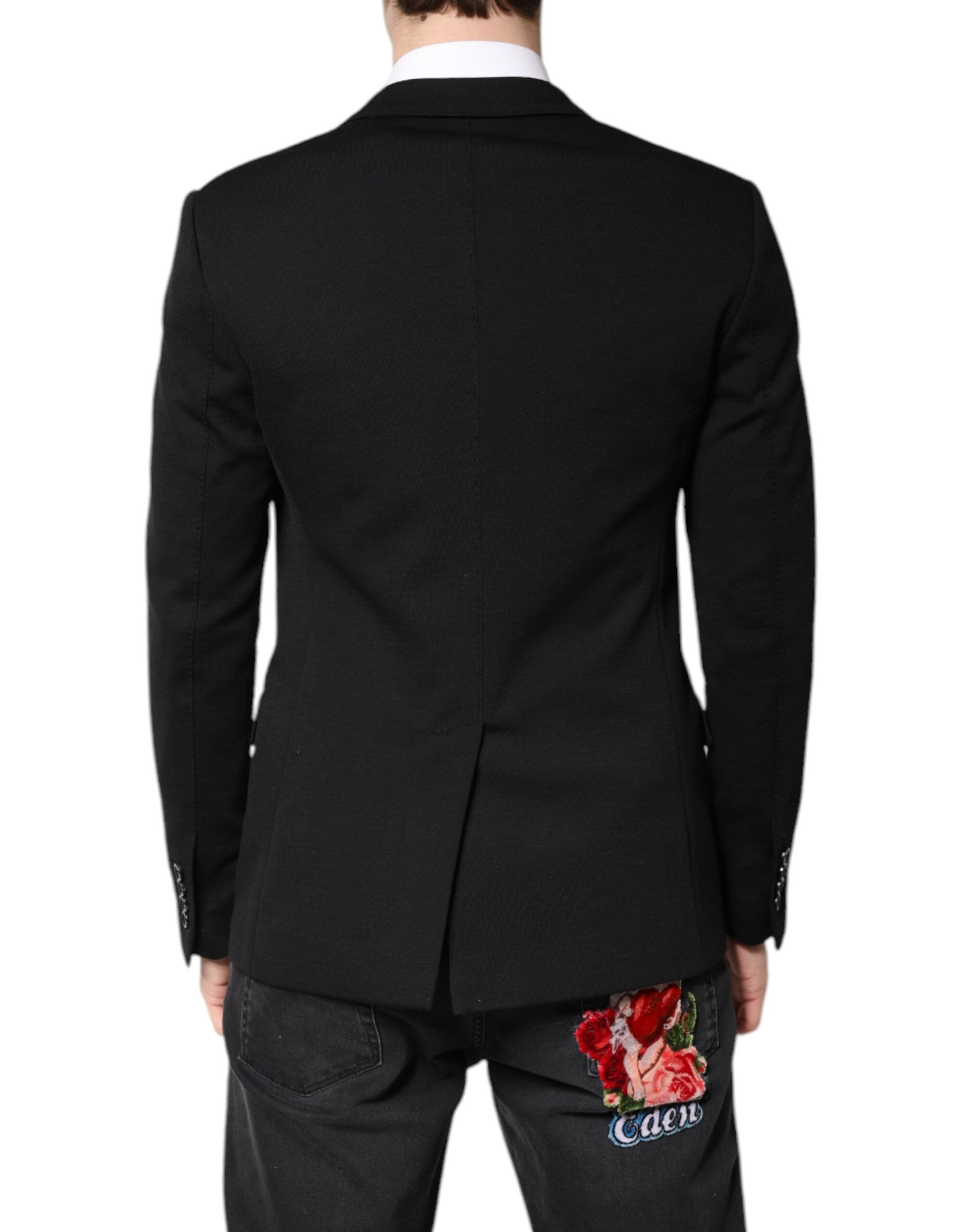 Black Wool Slim Fit Coat Blazer Jacket Suit