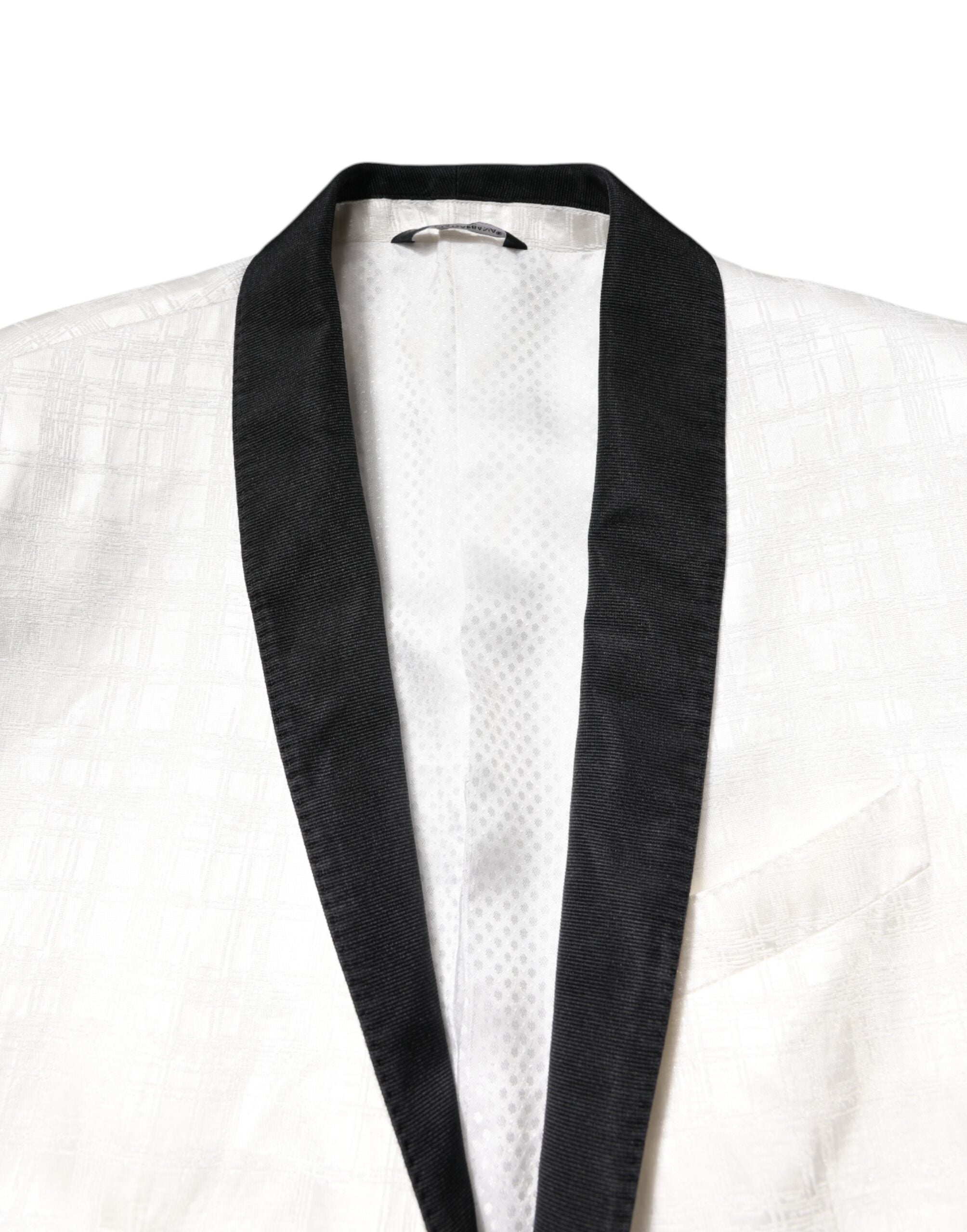 White Black Single Breasted Coat Blazer Suit