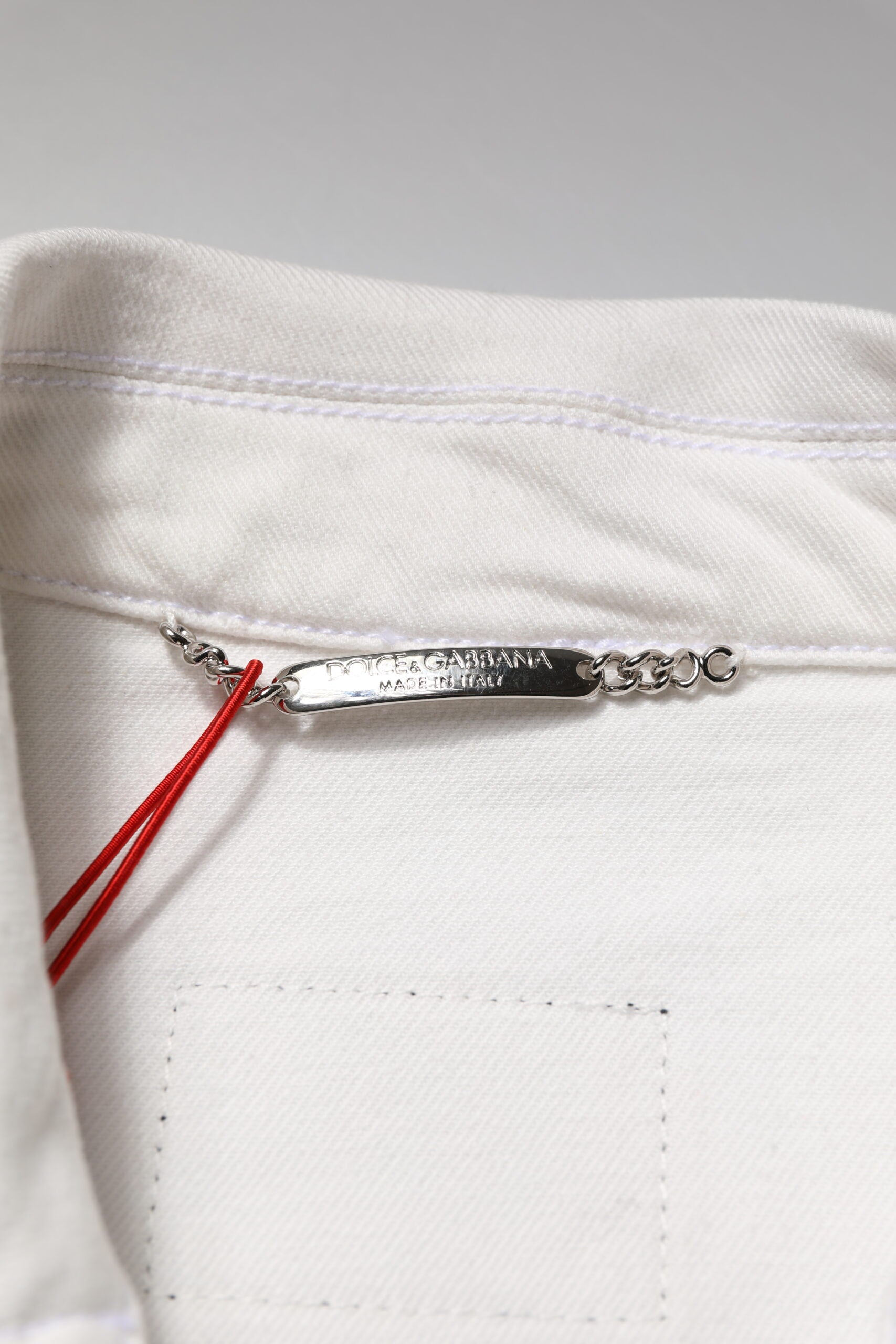 White Graffiti Cotton Stretch Denim Jacket