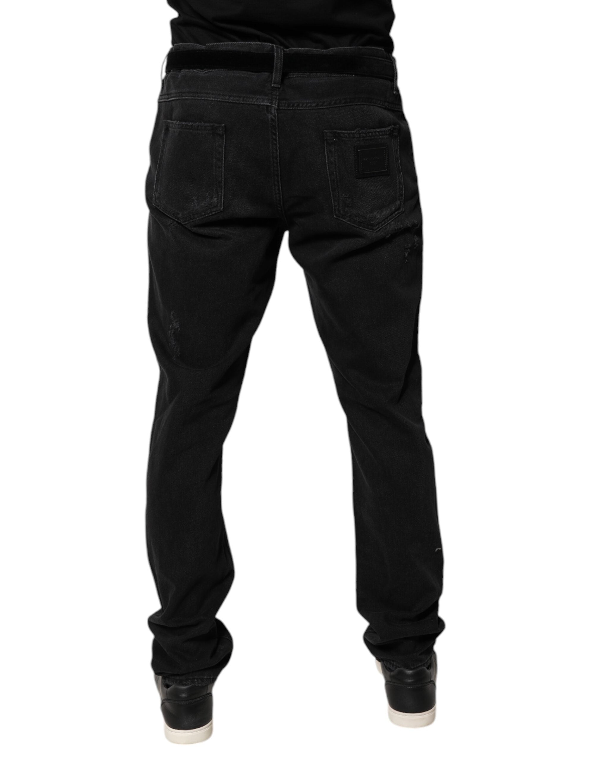 Black Cotton Skinny Men Denim Jeans