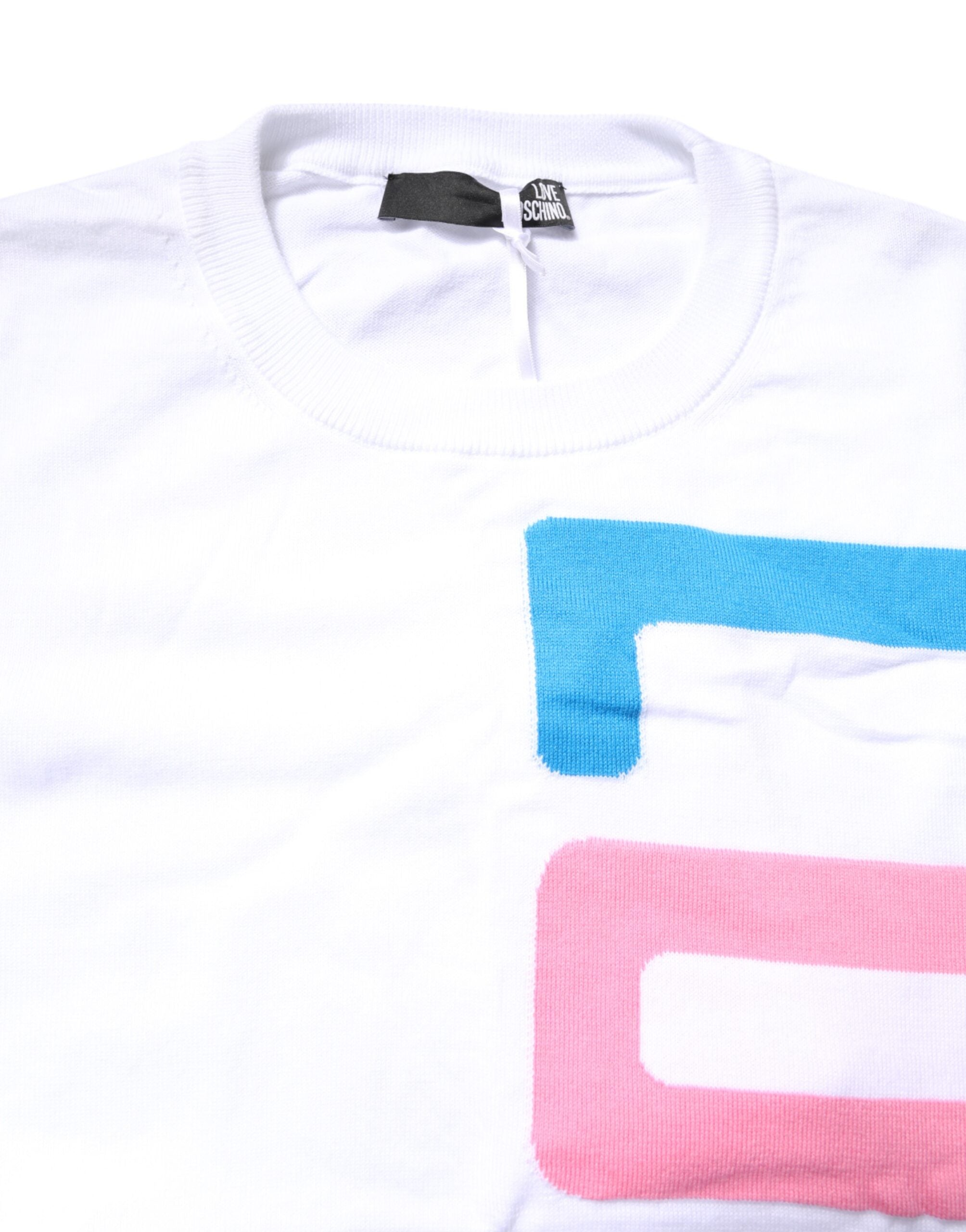 White Graphic Print Cotton Long Sleeves T-shirt