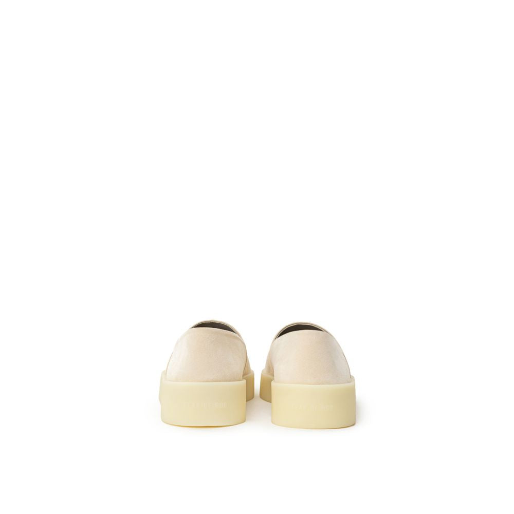 Beige Leather Slip-On Loafer