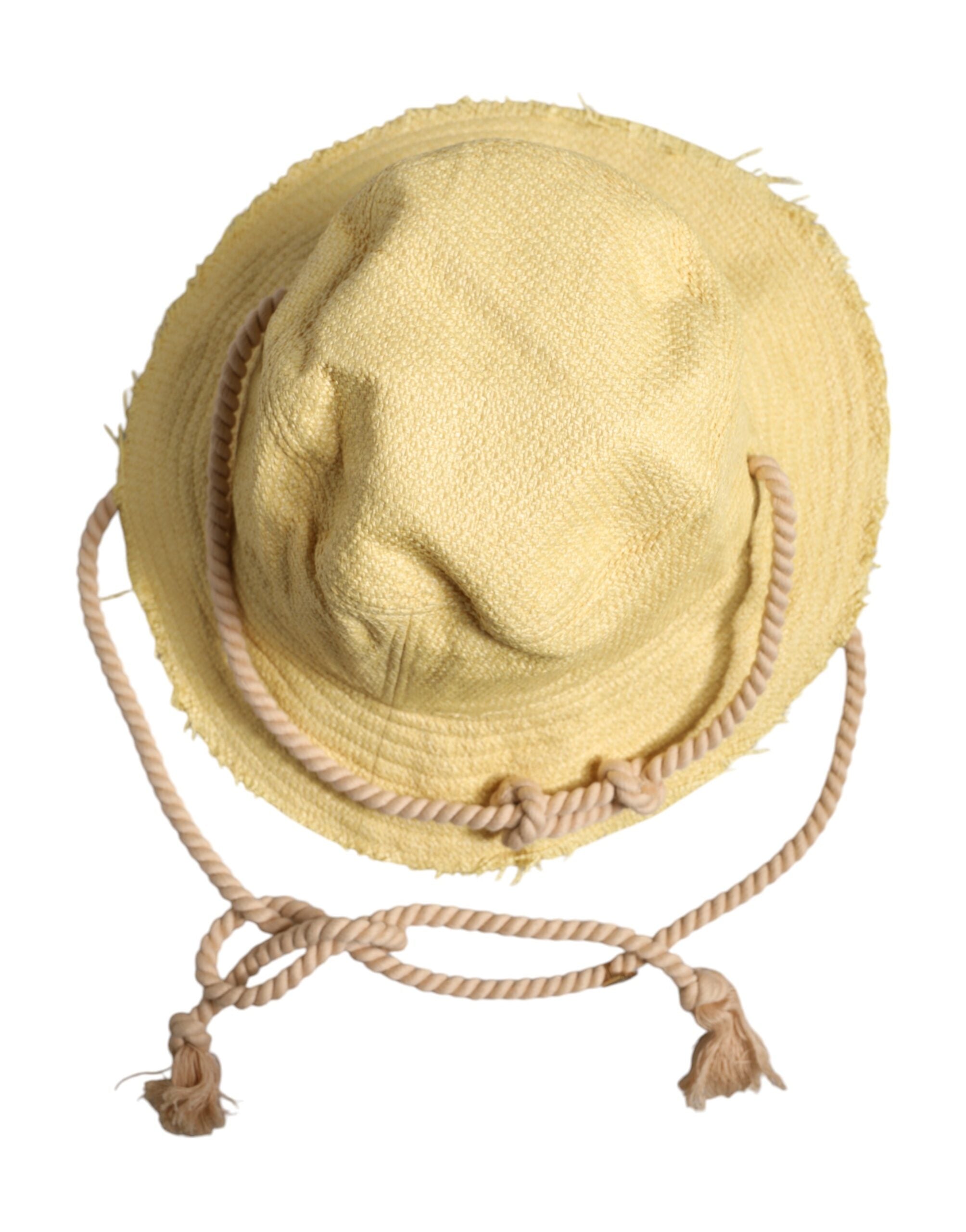 Yellow Cotton Wide Brim Bucket