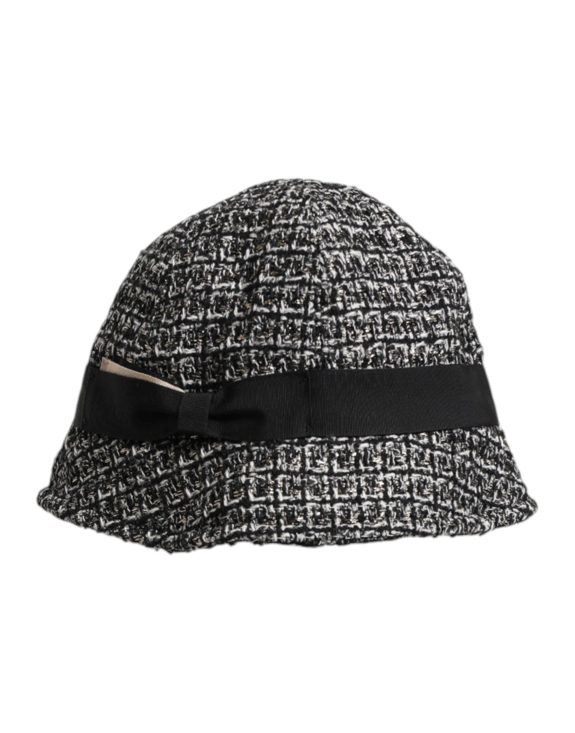 Black Cotton Blend Bucket Hat