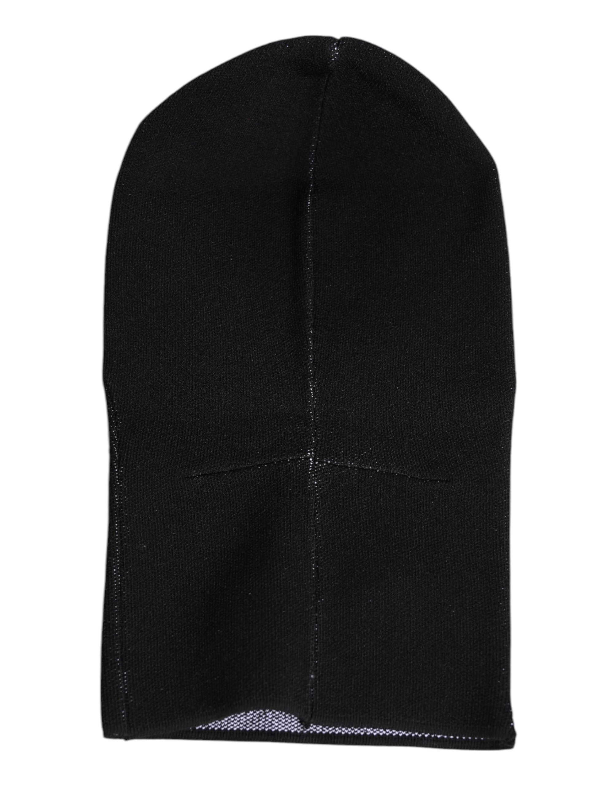 Black Cashmere Knitted Ski Mask Balaclava Hat