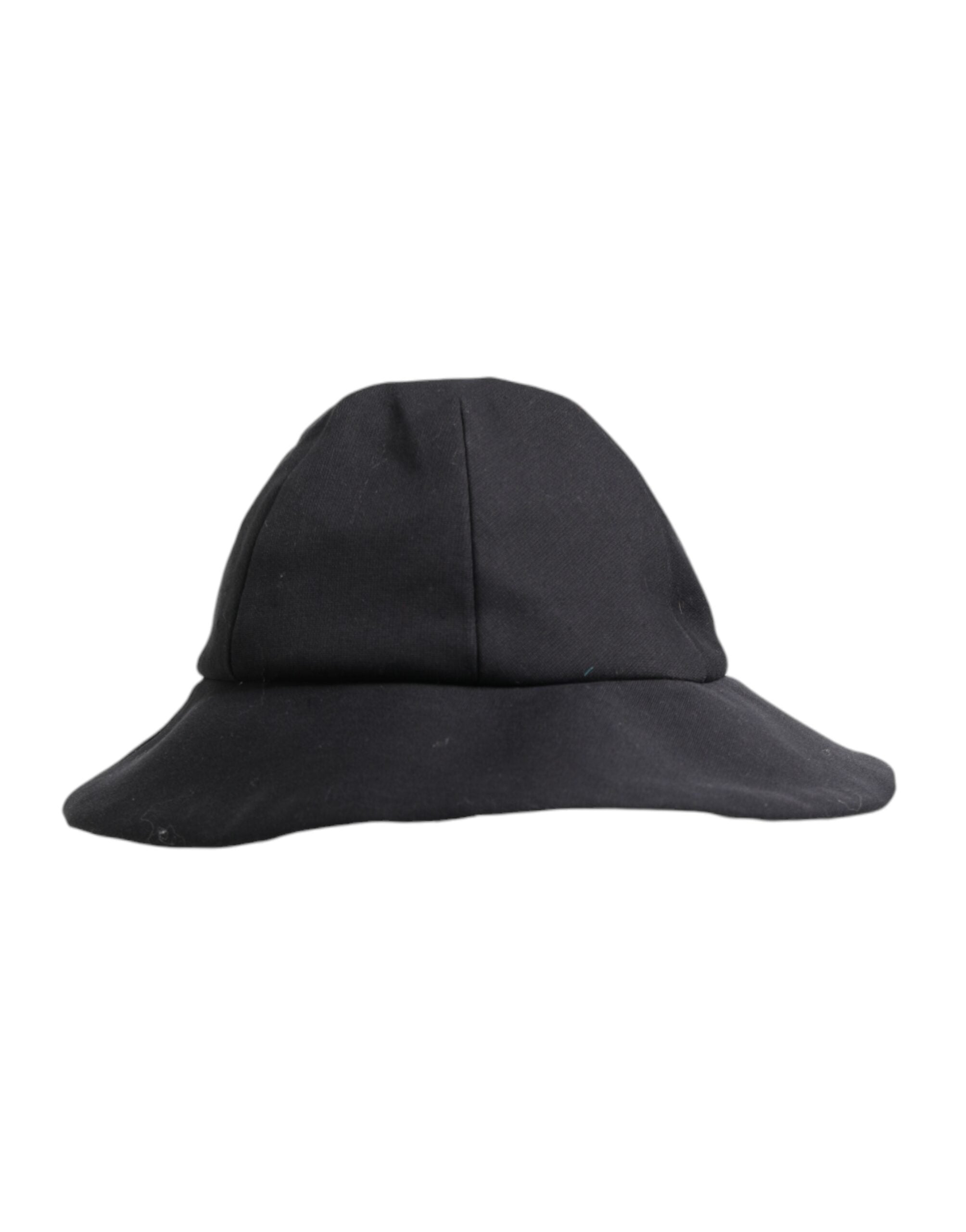 Black Cotton Wide Brim Bucket Hat