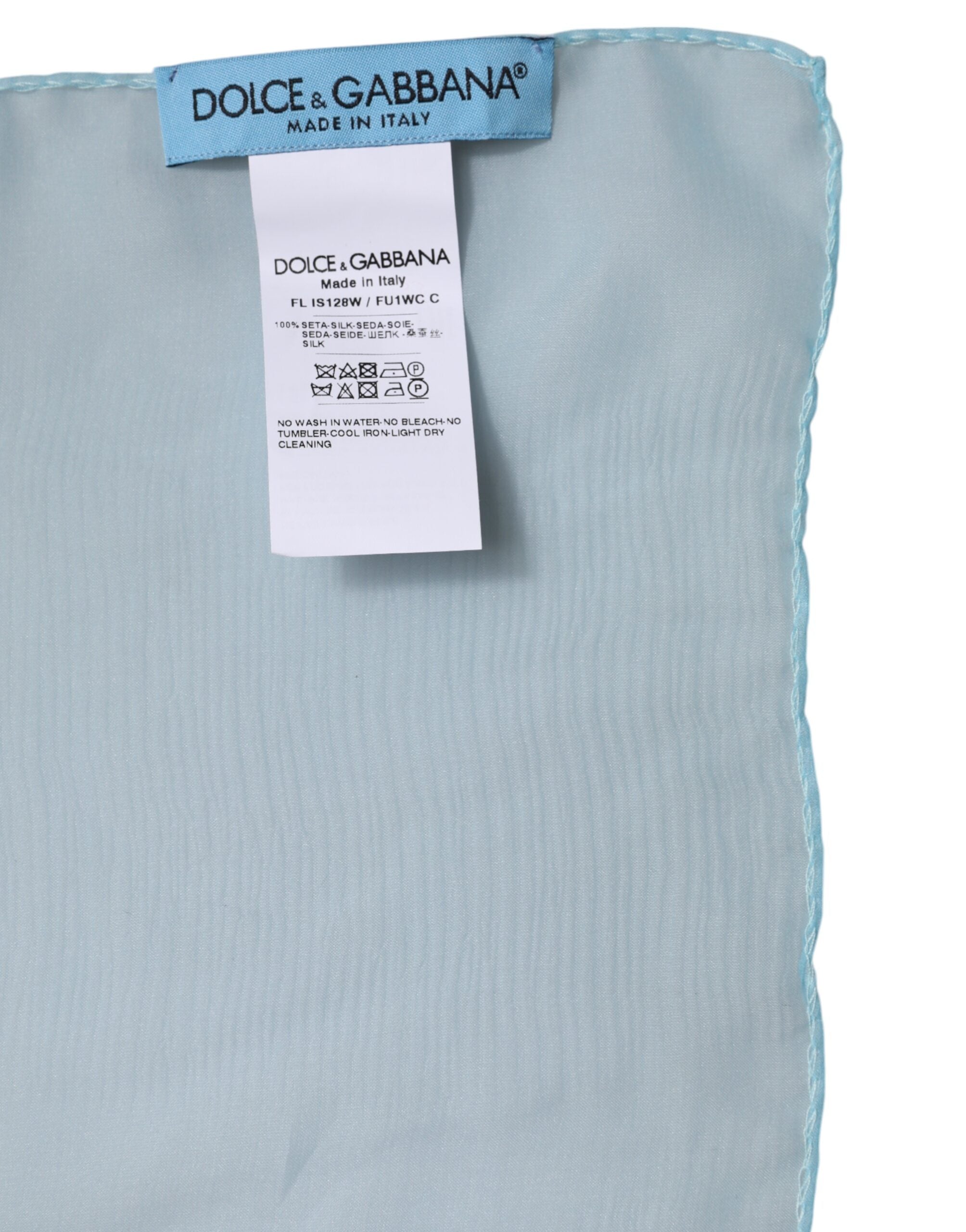 Light Blue Silk Rectangle Wrap Shawl Scarf