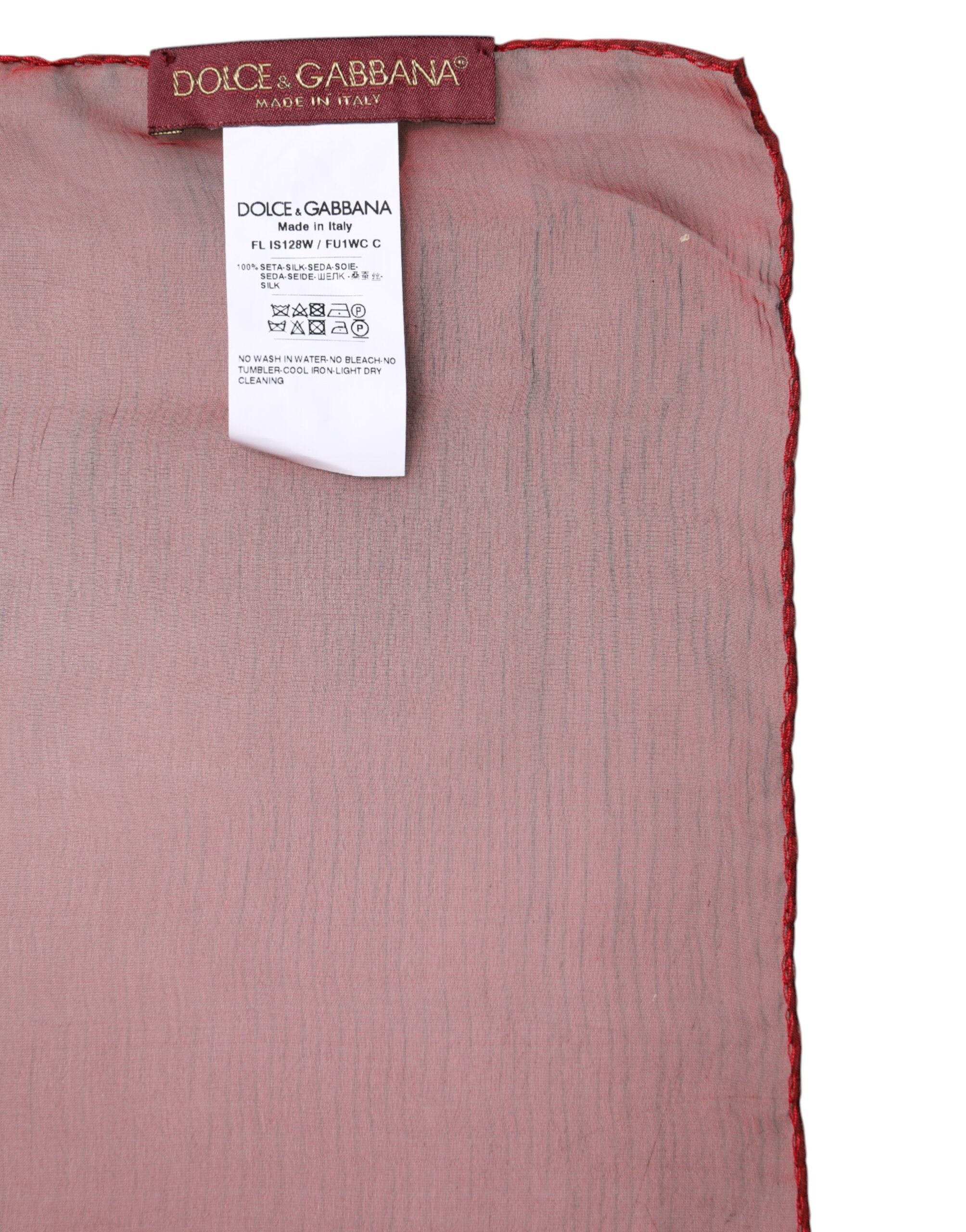 Red Silk Rectangle Women Wrap Shawl Scarf