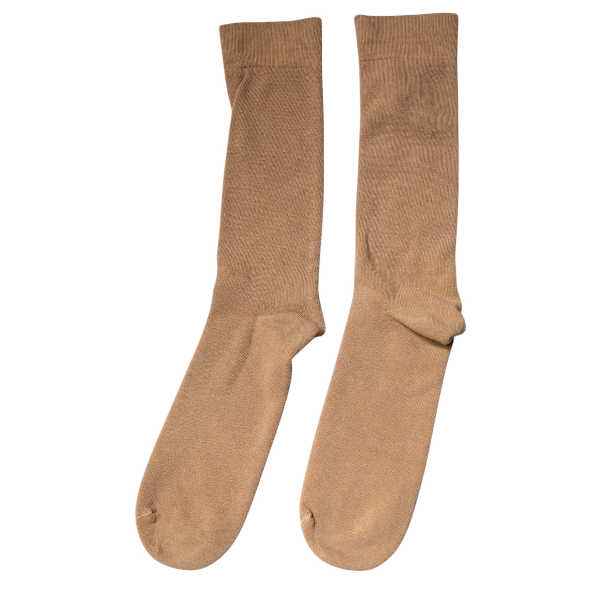 Brown Solid Cotton Mid Calf Men Socks