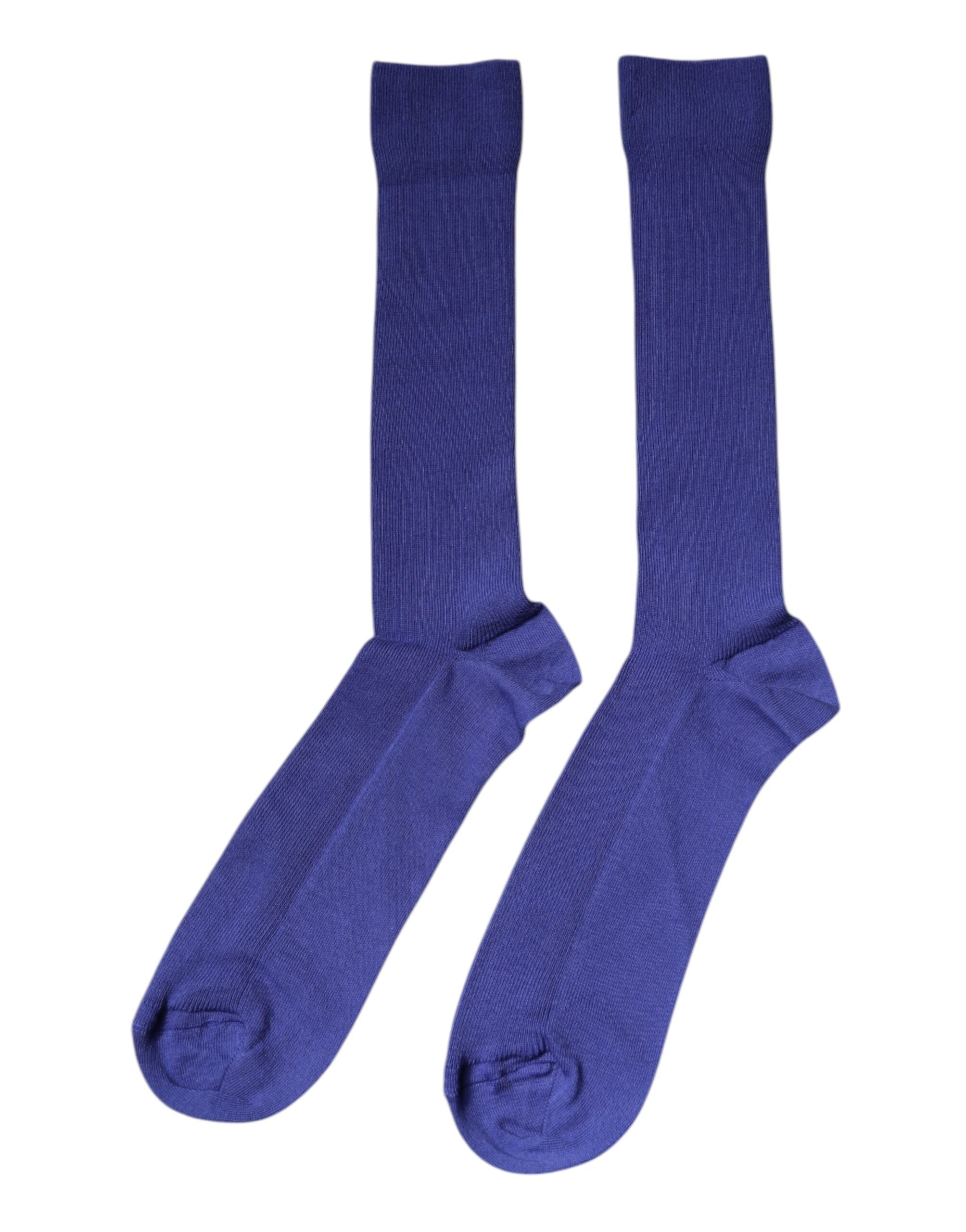 Purple Cotton Logo Over The Calf Socks