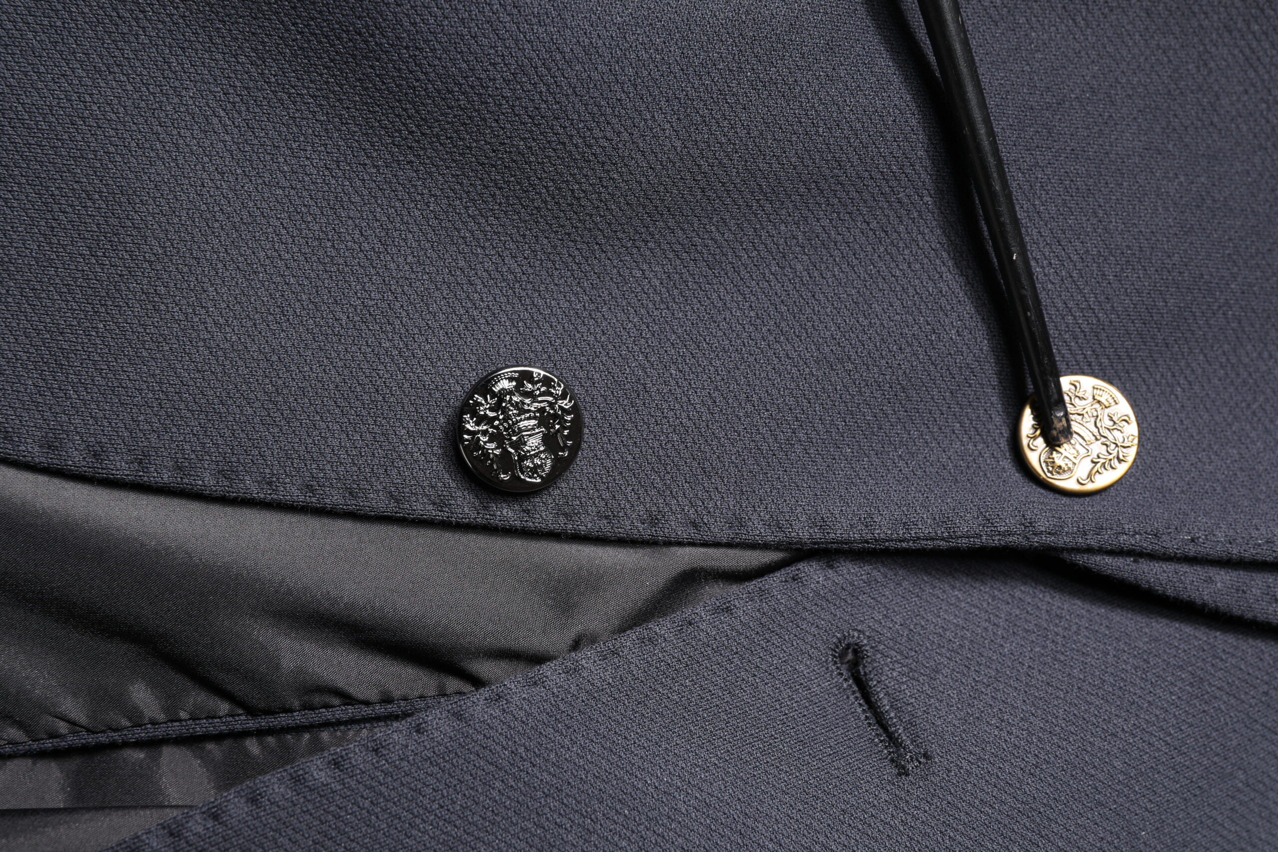 Dark Blue Cotton Men Jacket Coat Suit Blazer