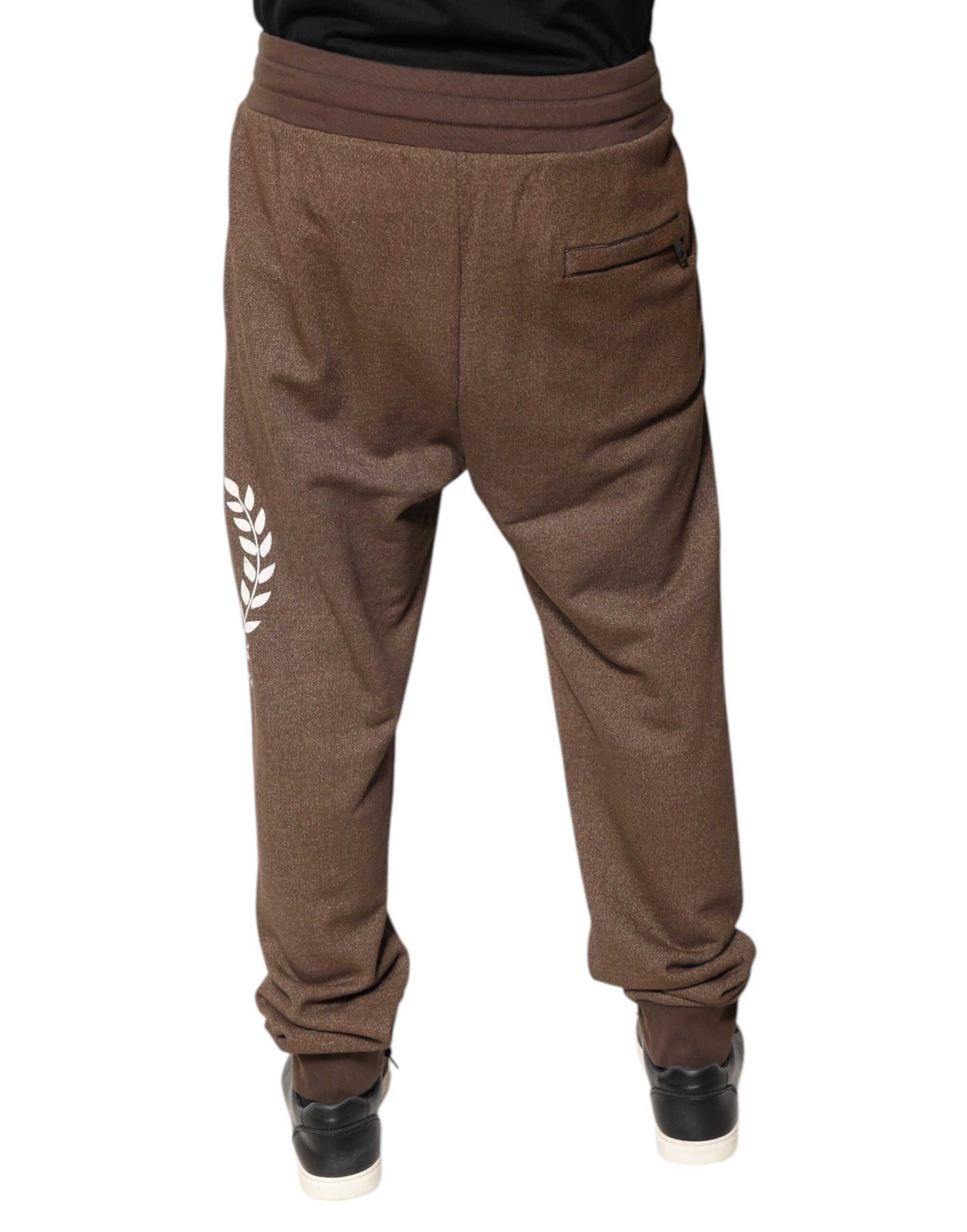 Brown Cotton Jogger Sweatpants Pants