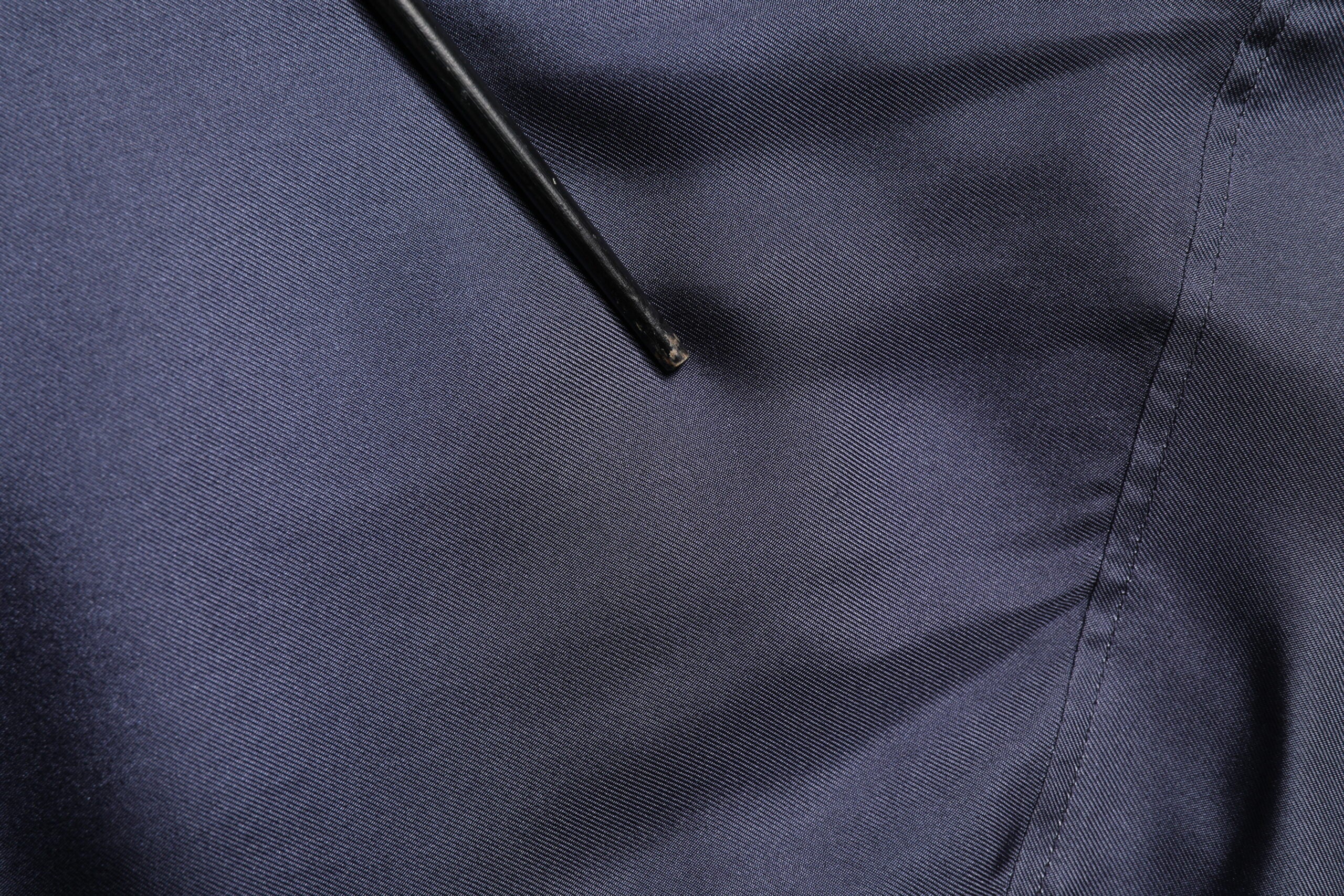 Dark Blue Silk Double Breasted Shirt