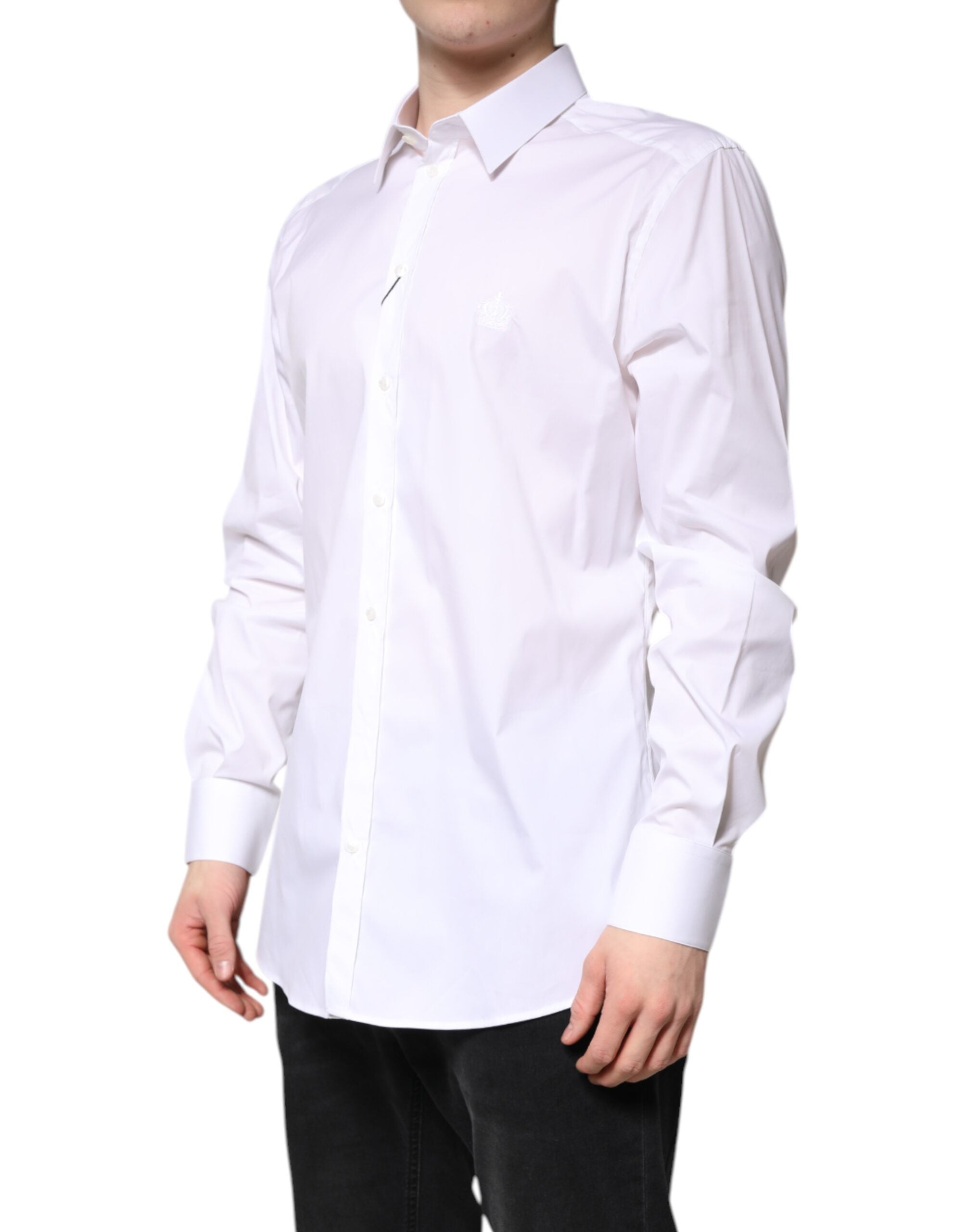 White Cotton GOLD Men Dress Formal Shirt