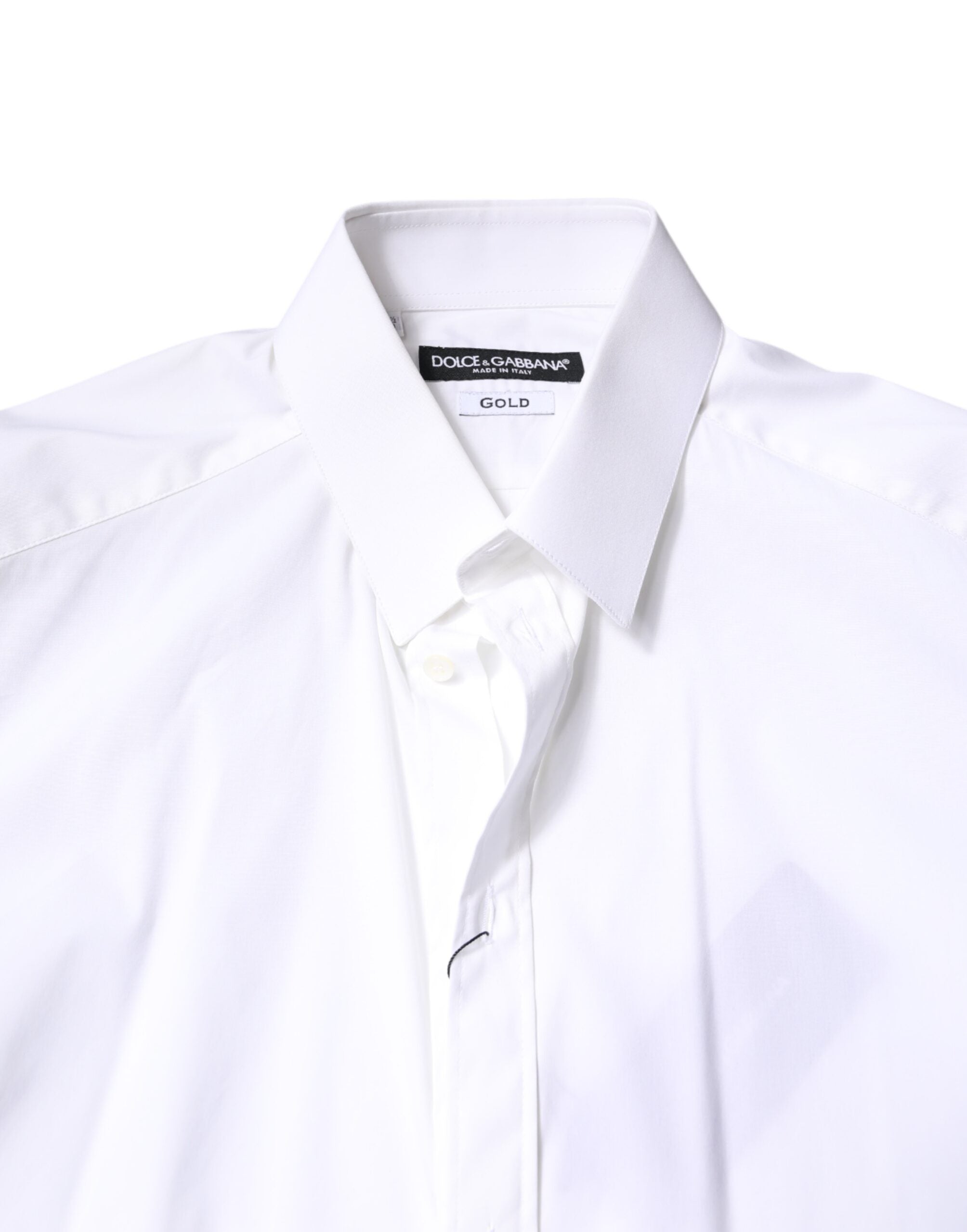 White Cotton GOLD Dress Formal Collared Shirt