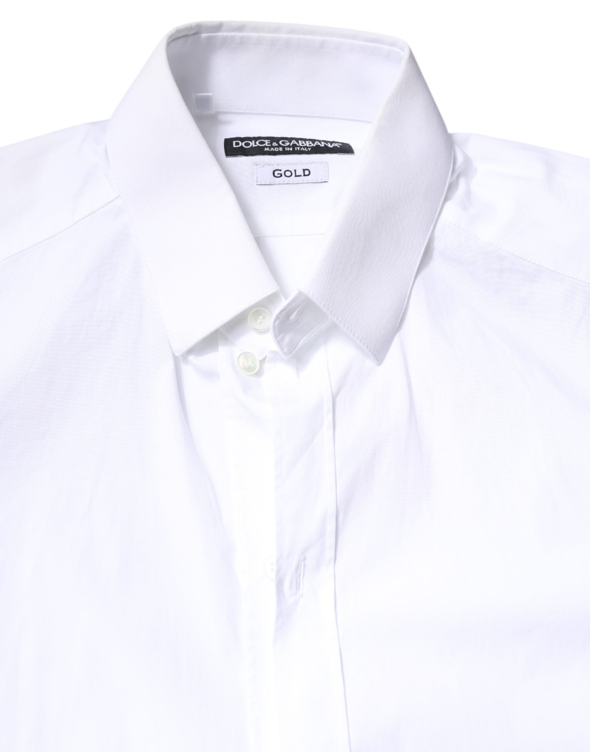 White Cotton GOLD Dress Formal Collared Shirt