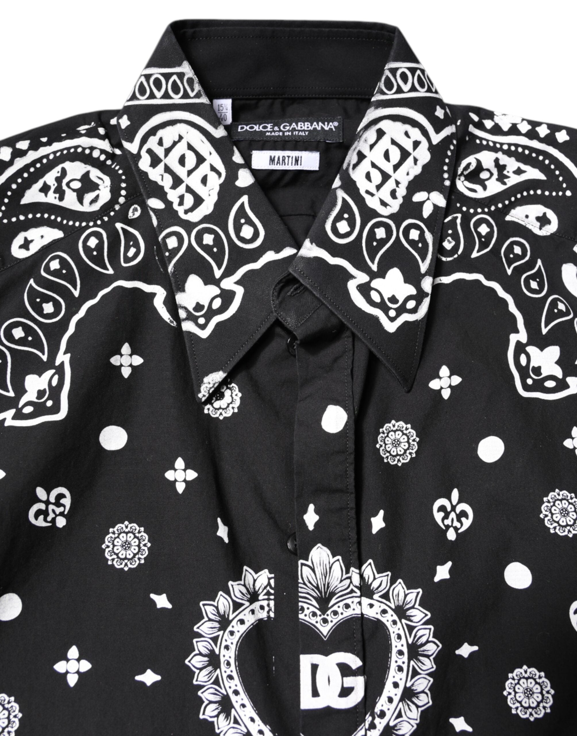 Black White Bandana MARTINI Casual Shirt