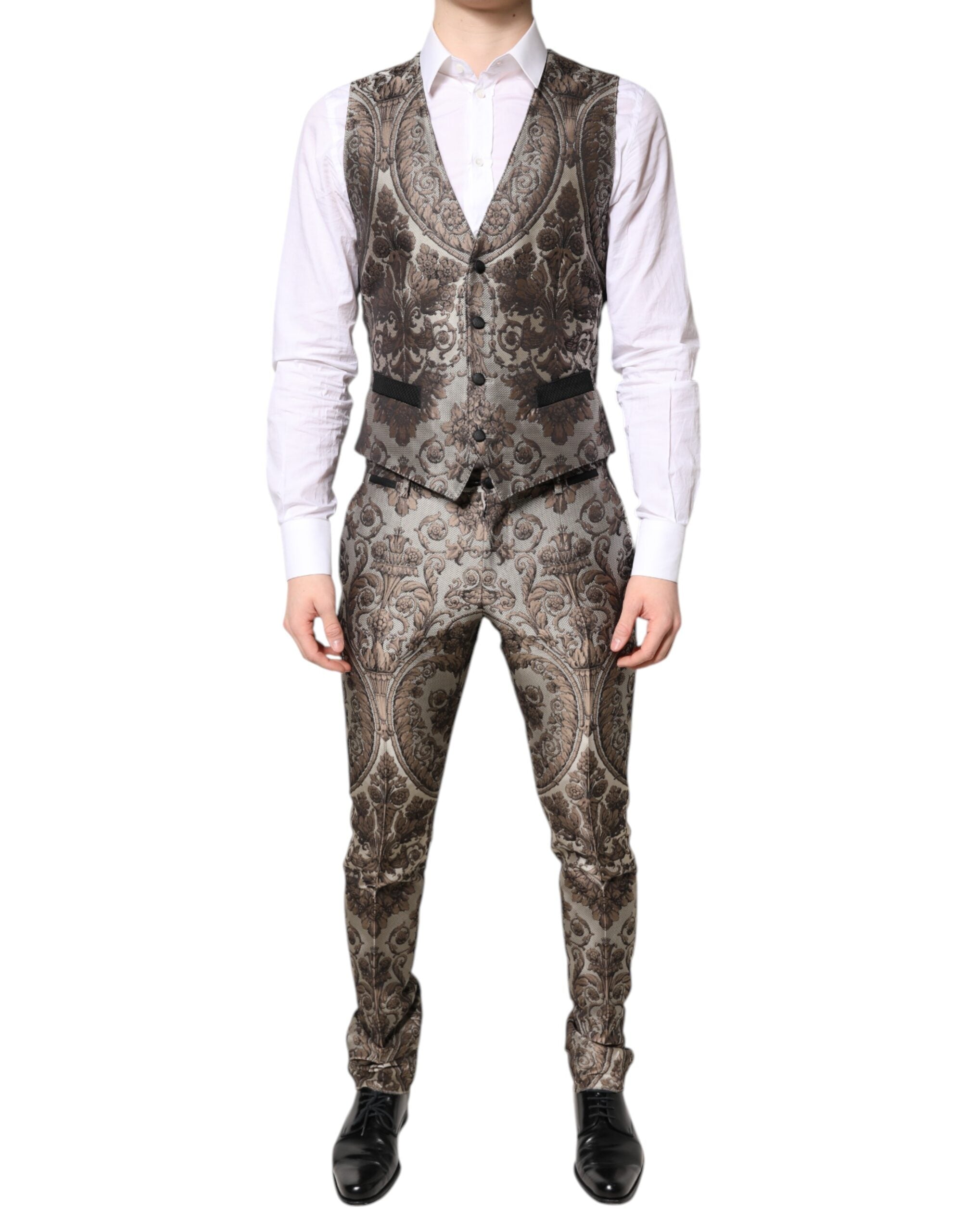Multicolor Jacquard Single Breasted 3 Piece Suit