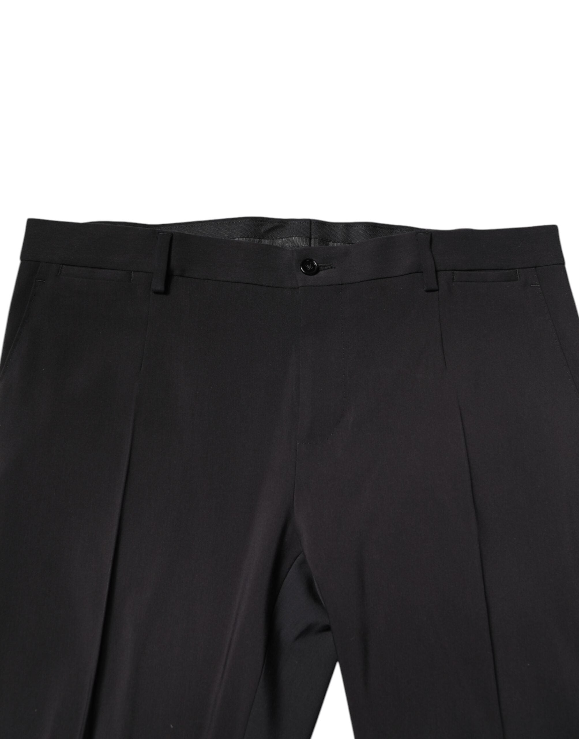 Black Wool Single Breasted 2 Piece Suit