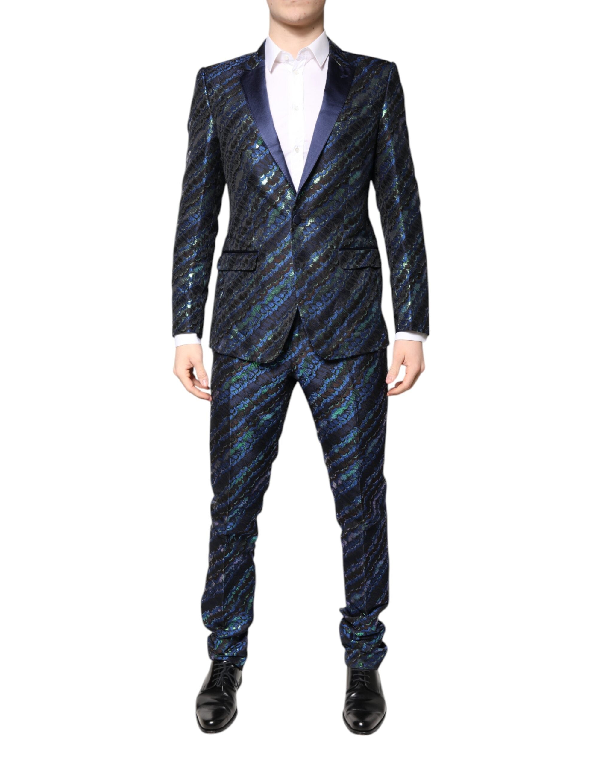 Multicolor Polyester Jacquard 2 Piece Suit