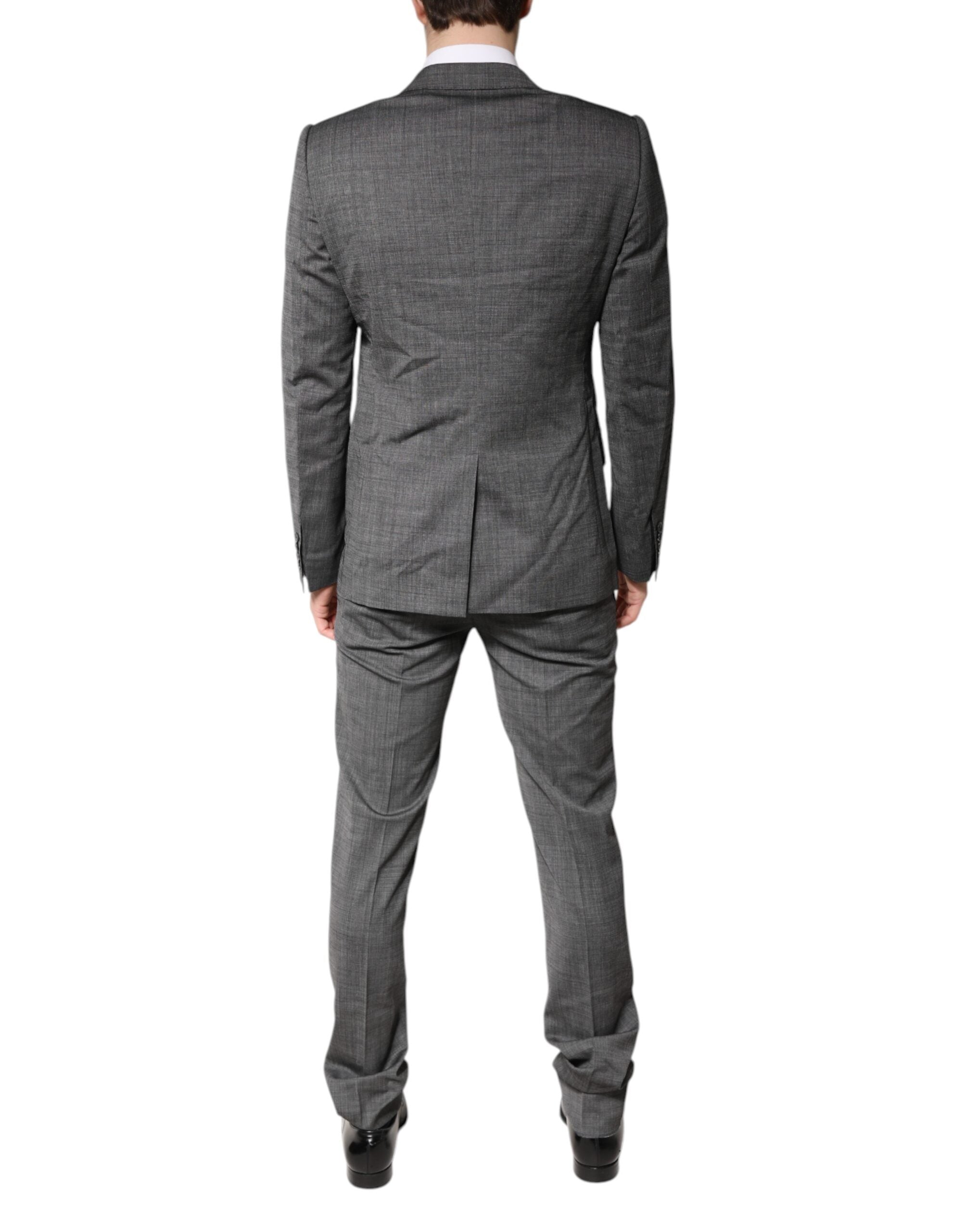 Gray Wool Single Breasted 2 Piece Suit