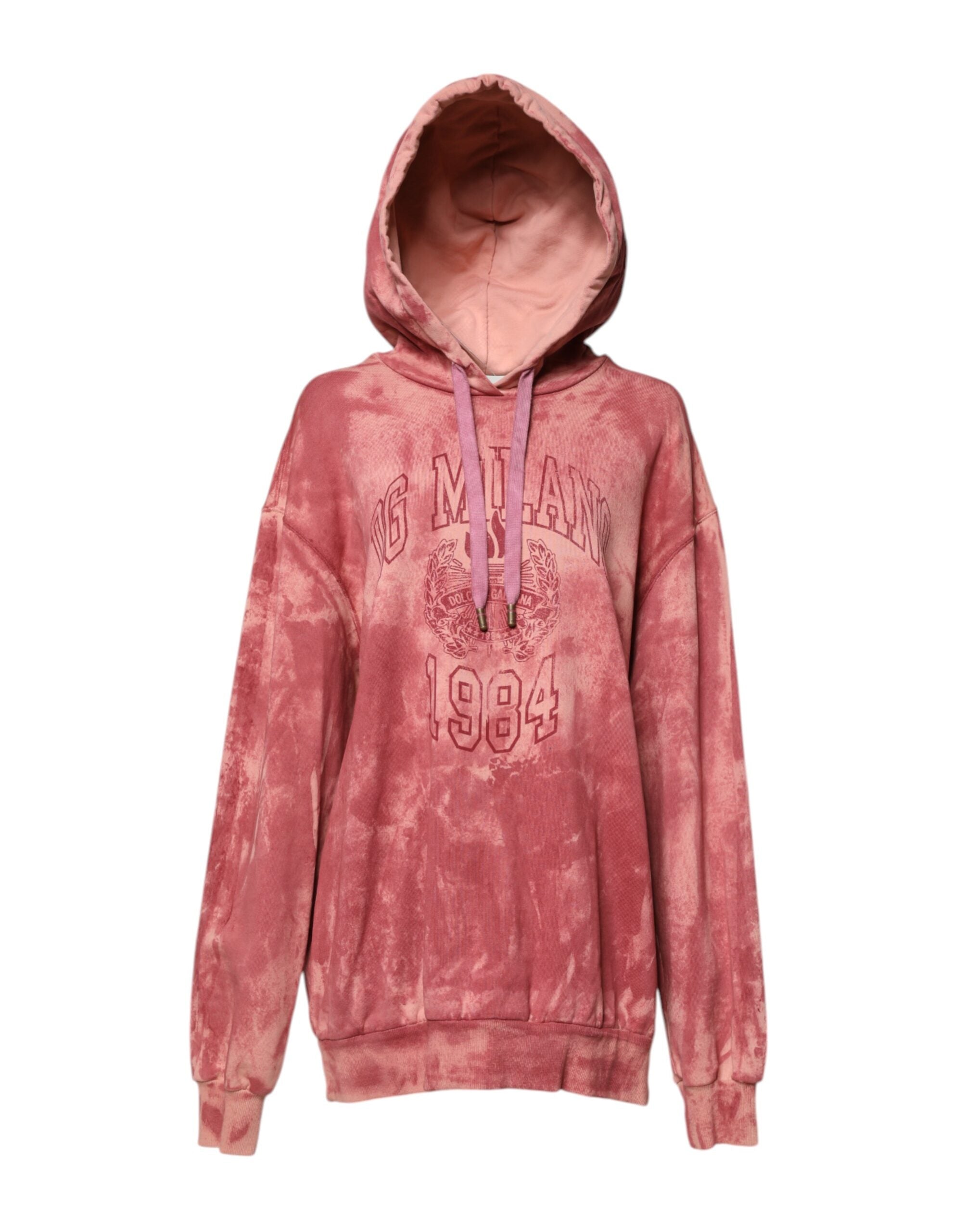 Pink Wash DG MILANO Hooded Pullover Sweater