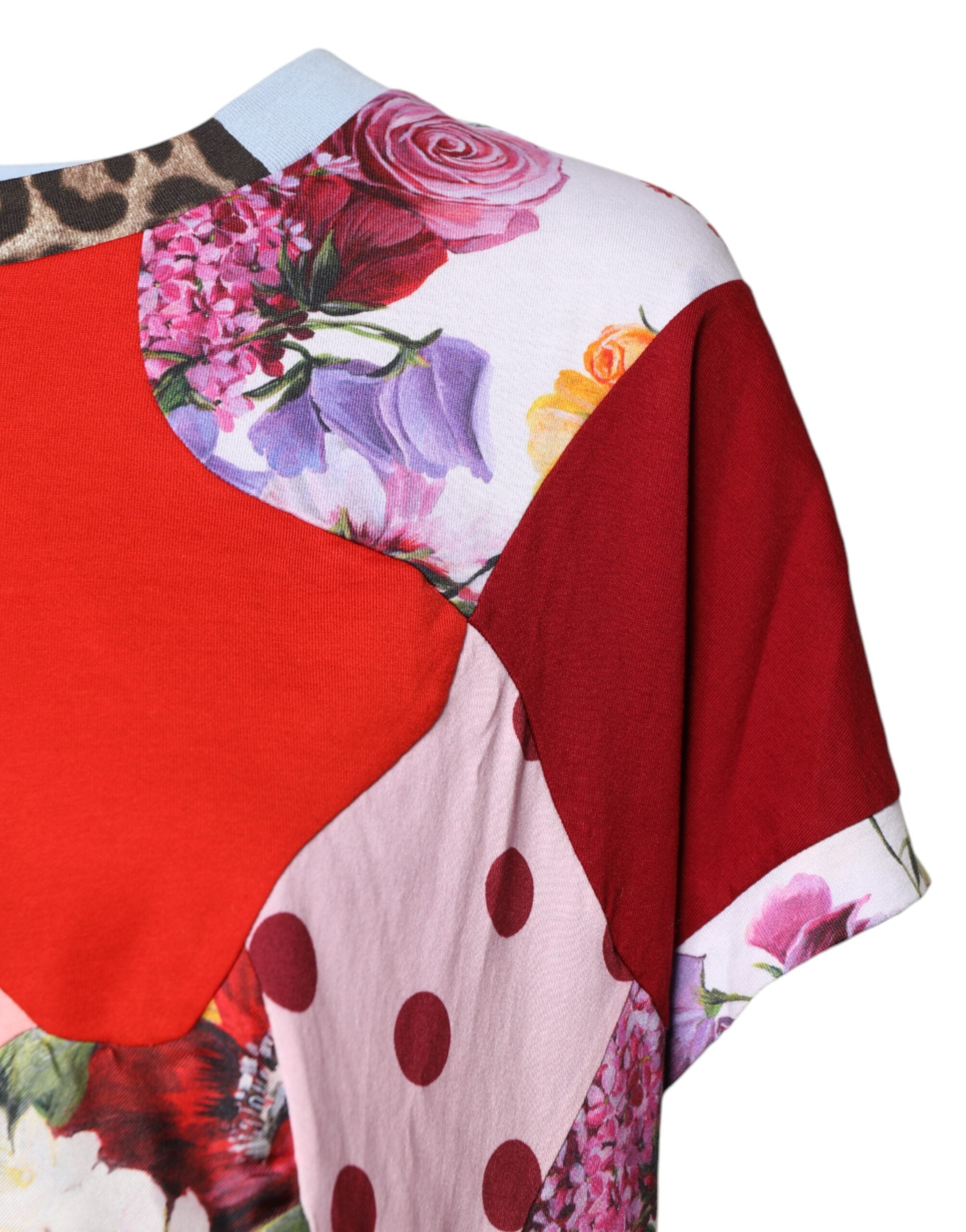 Multicolor Patchwork Short Sleeve Blouse Top