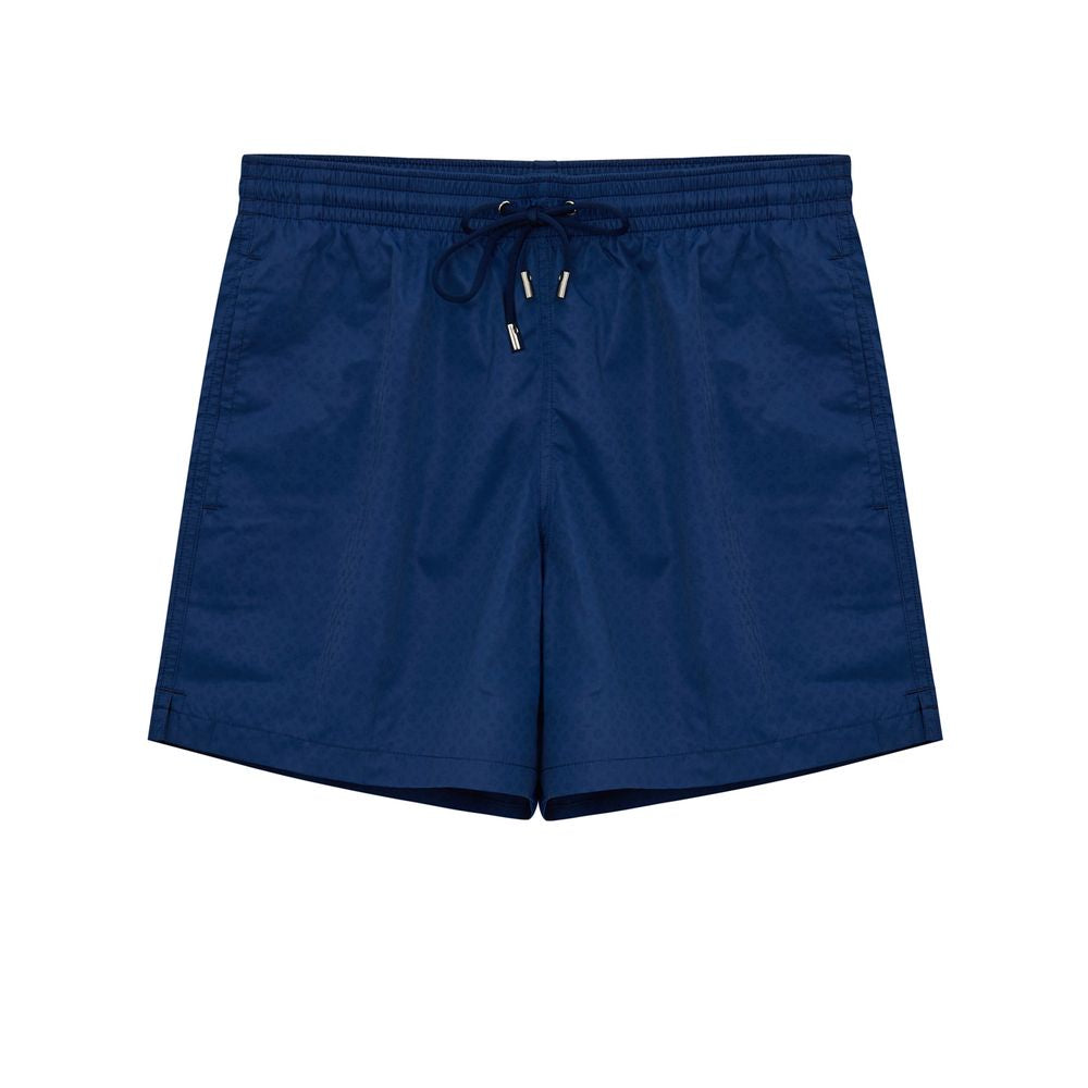 Blue Polyester Swim Shorts