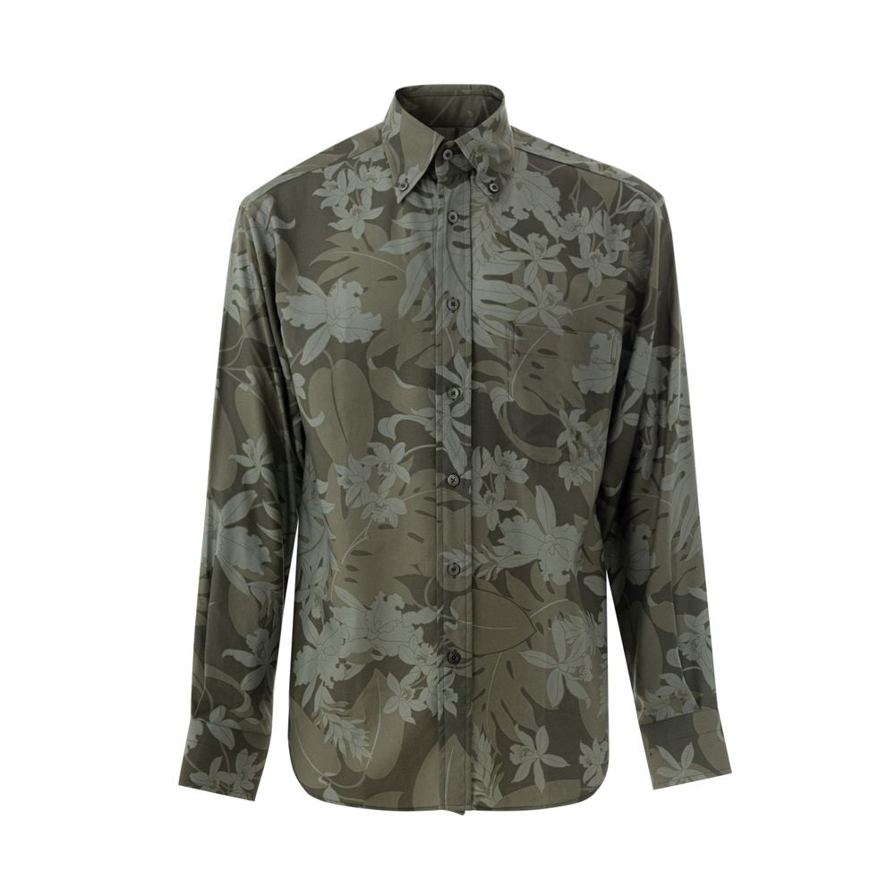 Green Lyocell Pattern Shirt