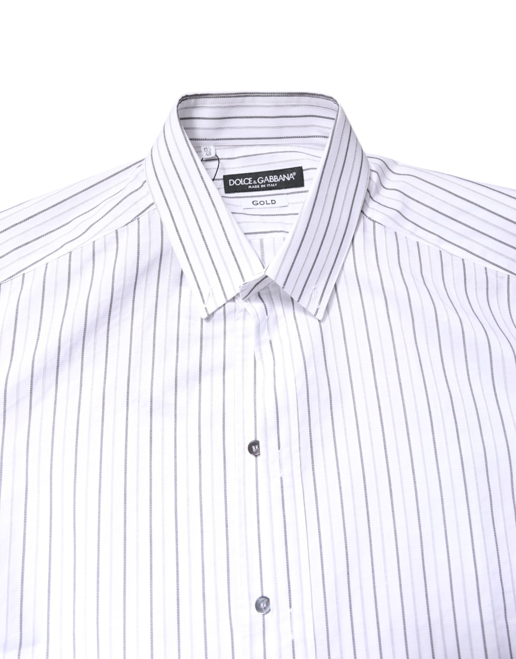 White Stripes Cotton GOLD Formal Dress Shirt