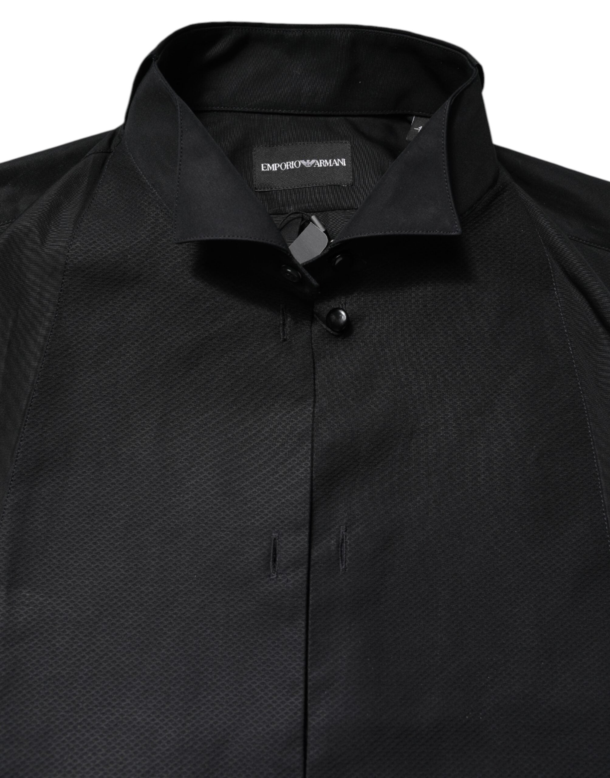 Black Cotton Long Sleeves Formal Dress Shirt