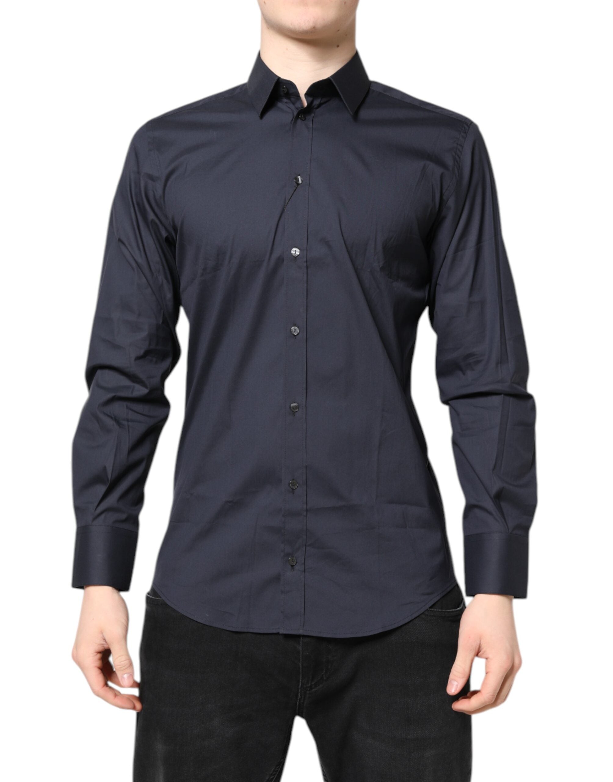 Dark Blue MARTINI Cotton Dress Formal Shirt