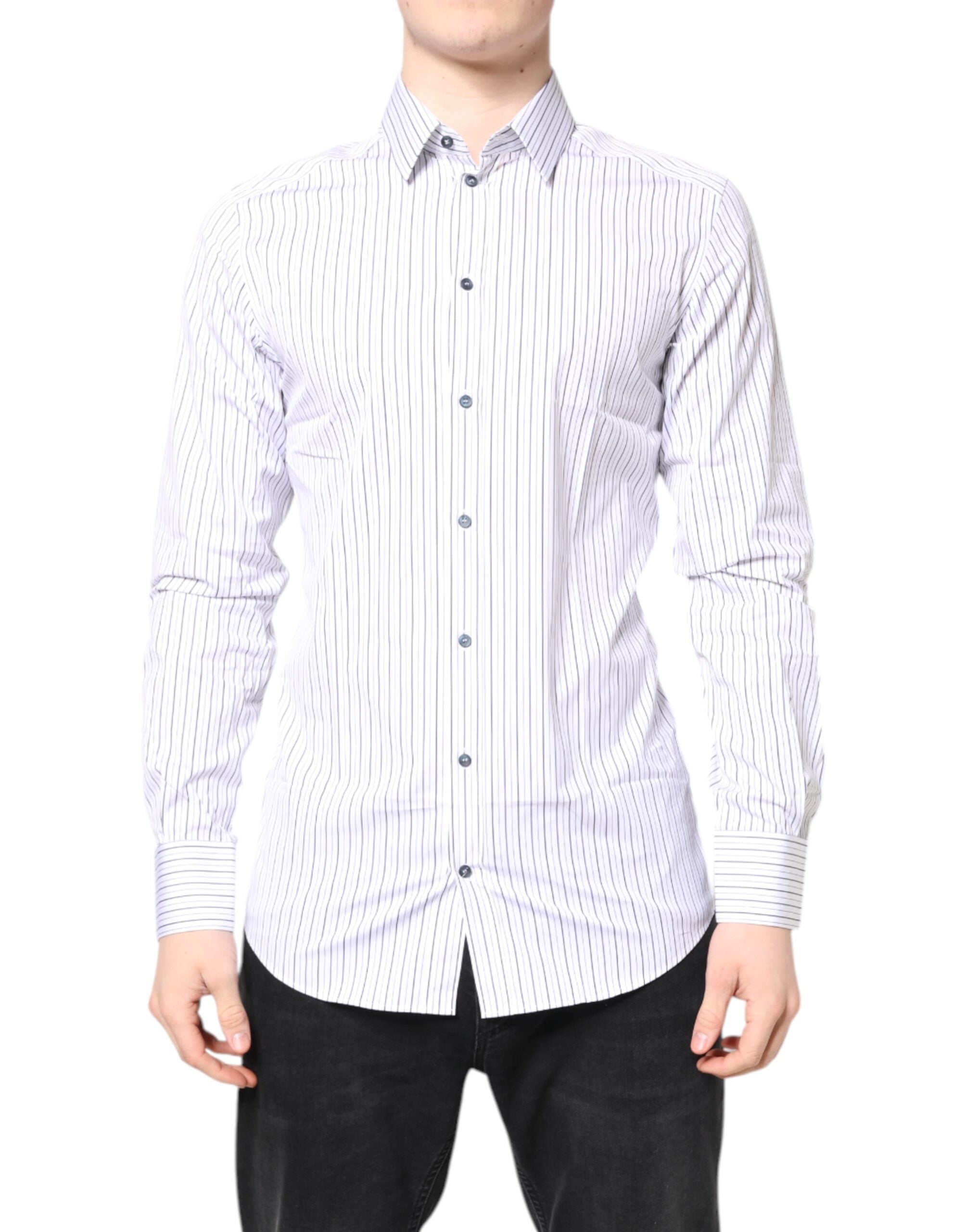 White Stripes GOLD Cotton Formal Shirt