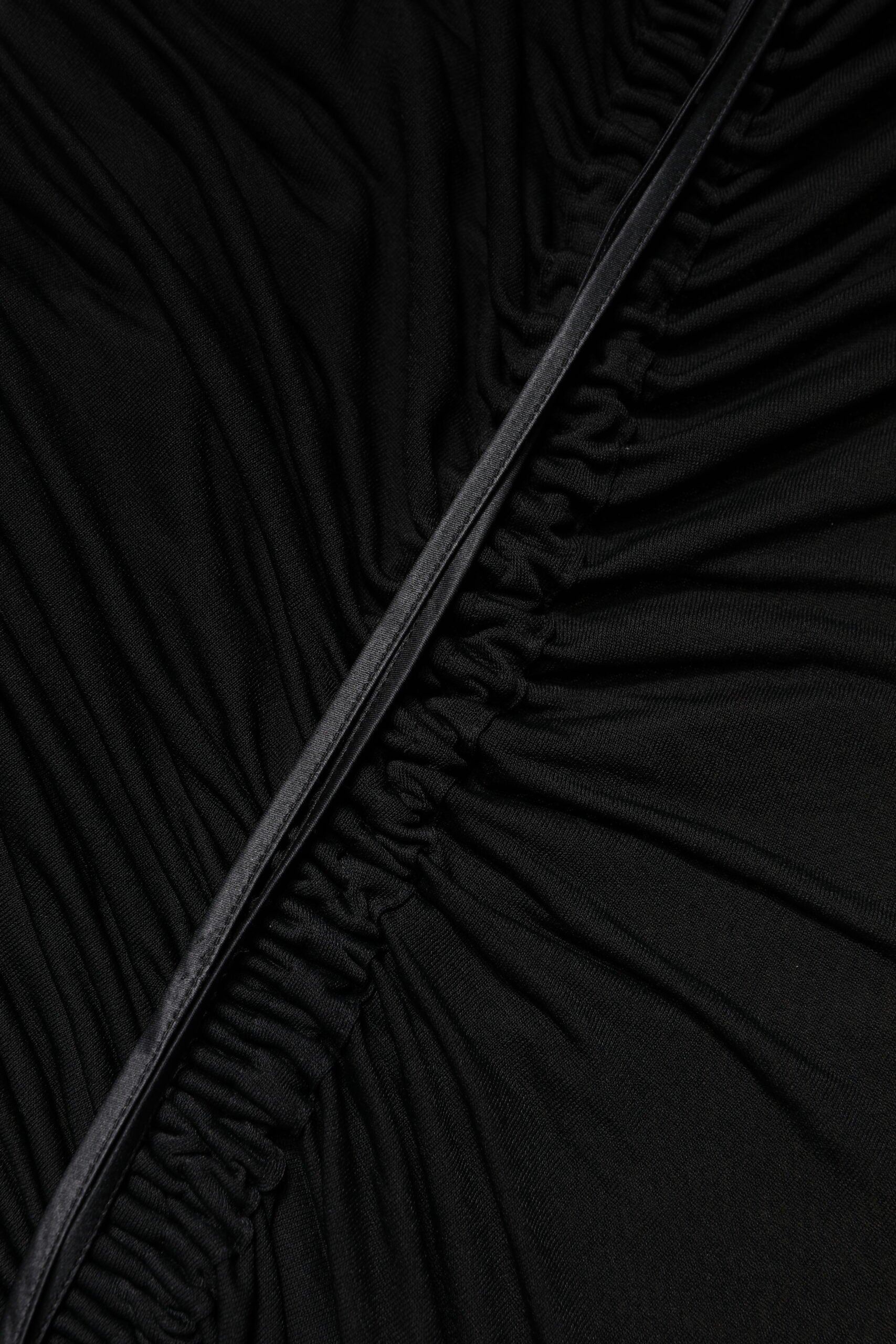 Black Mesh Trim Bodycon Long Sheath Dress