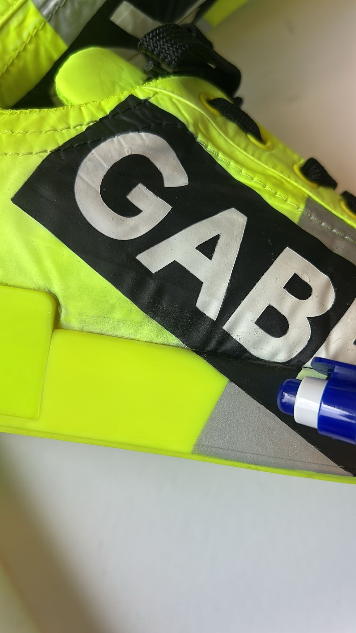 Neon Green Logo Tape Low Top Sneakers Shoes