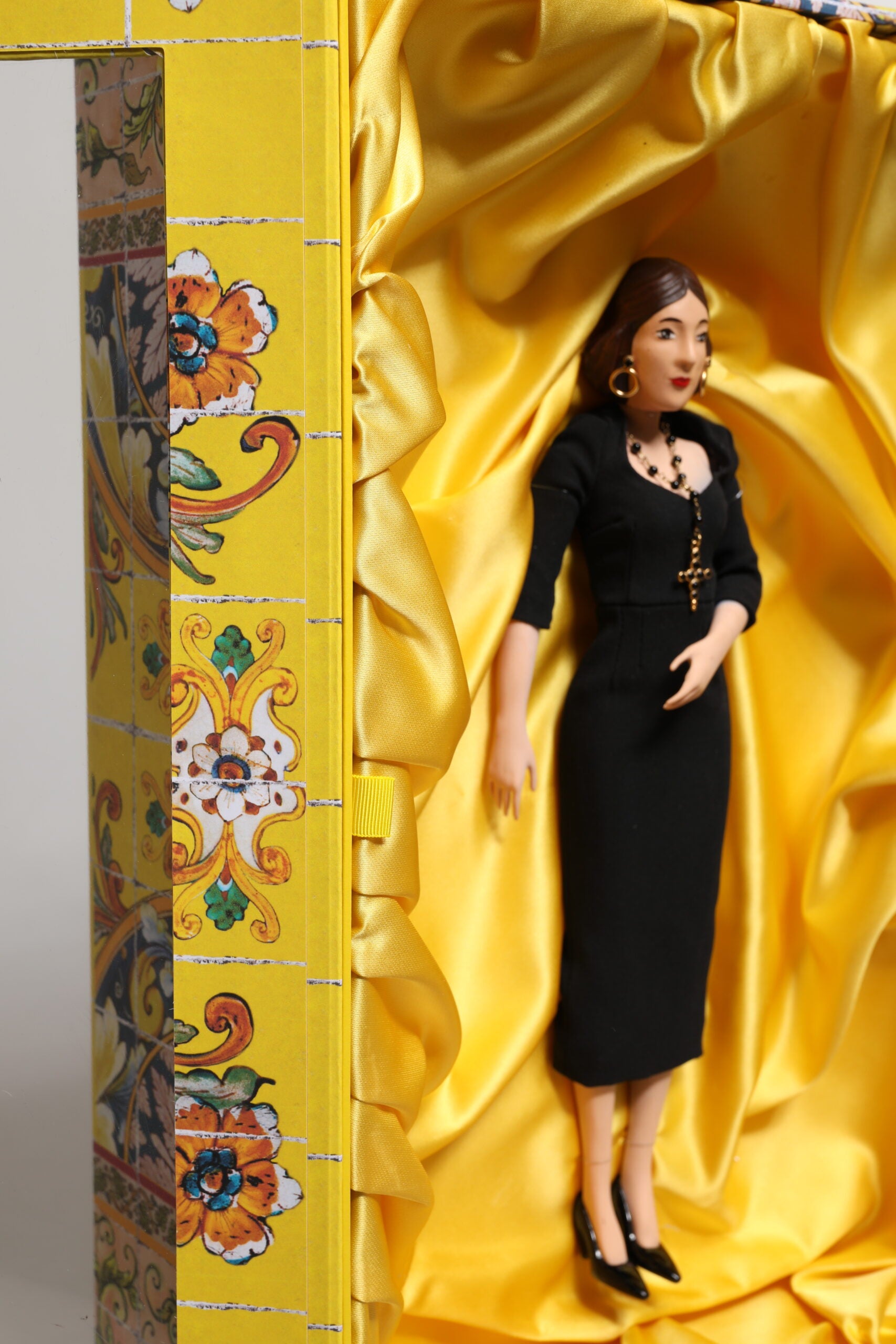 Black Dress Ceramic Porcelain Fashion Leather Sicily Dolls