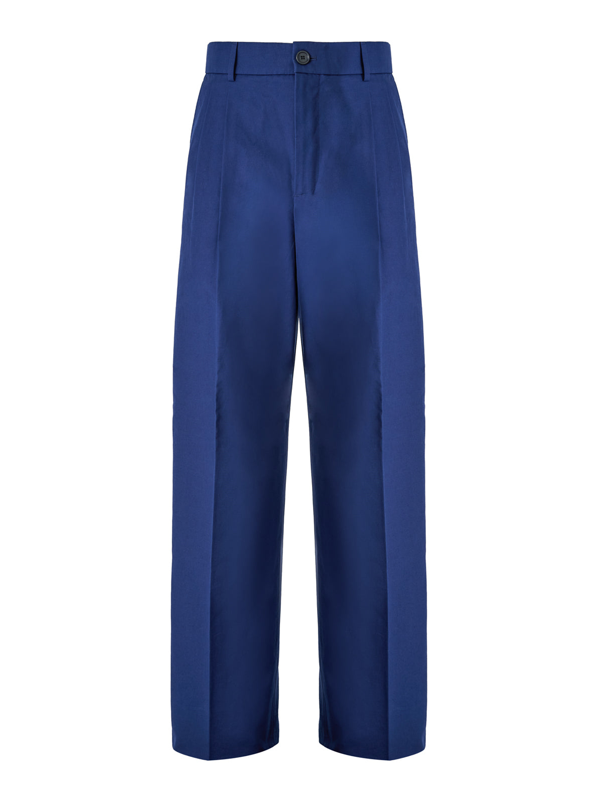 Blue Classic Cotton Pants