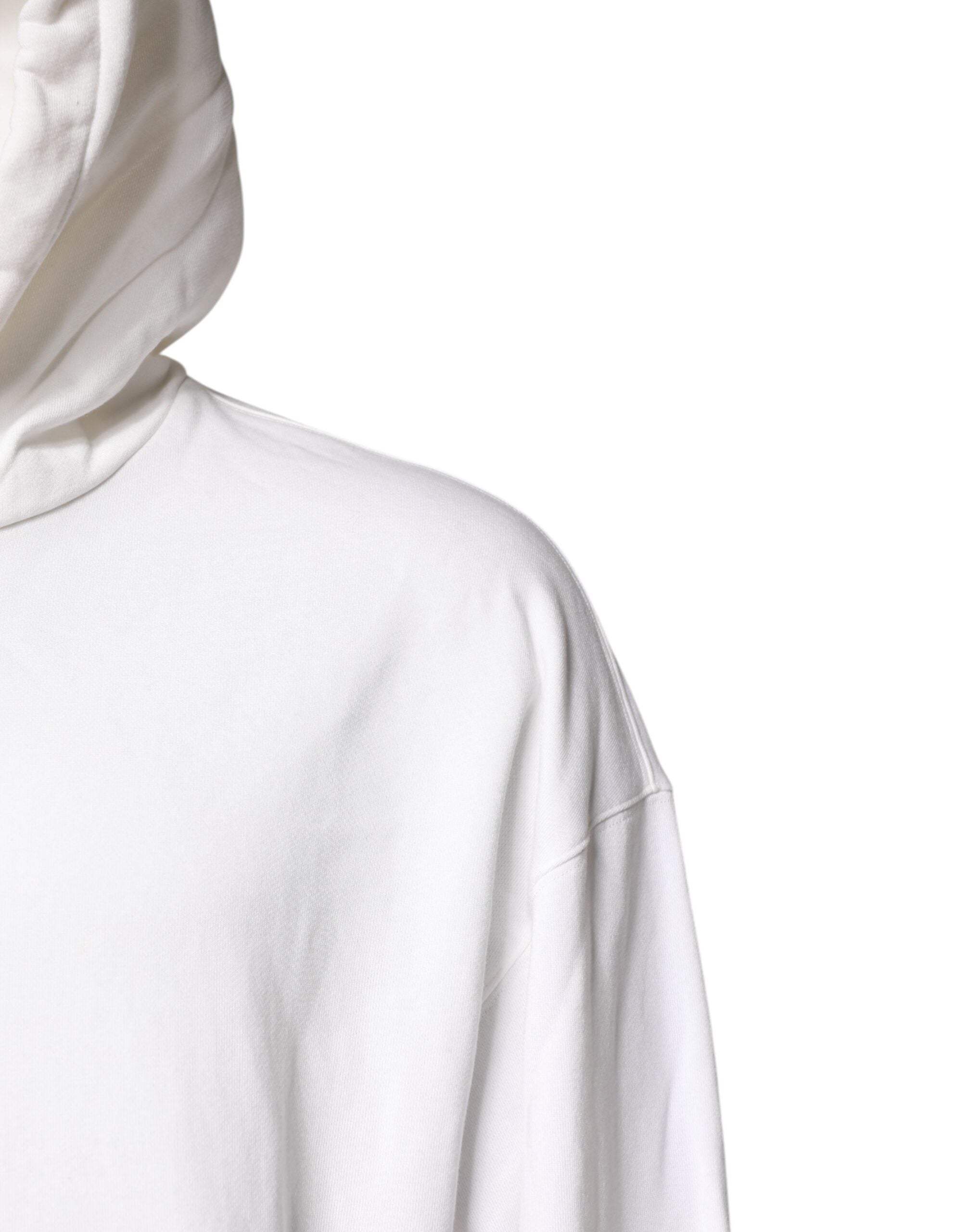 White Embossed Logo Hooded Sweatshirt Sweater