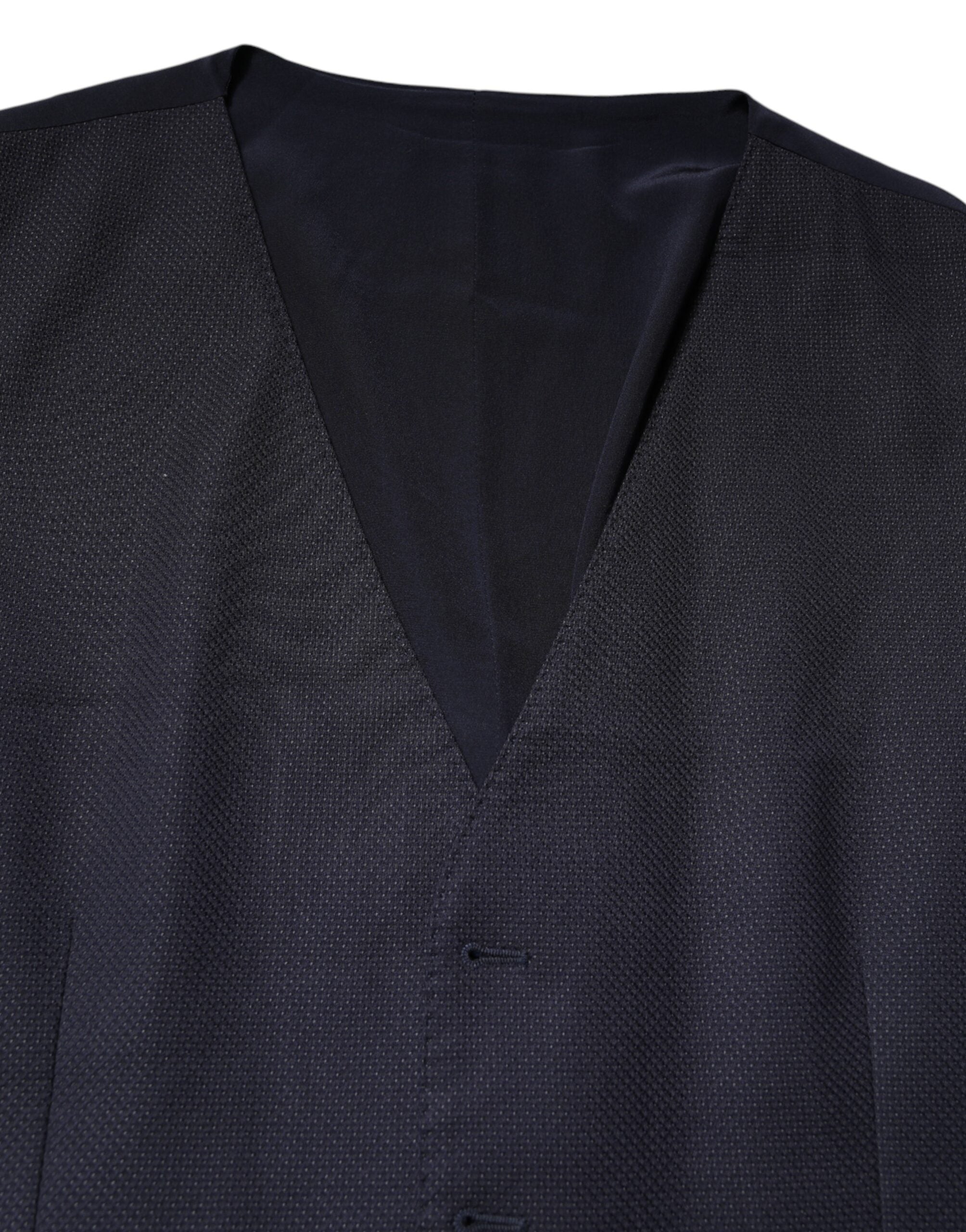 Black Wool Waistcoat Dress Formal Vest