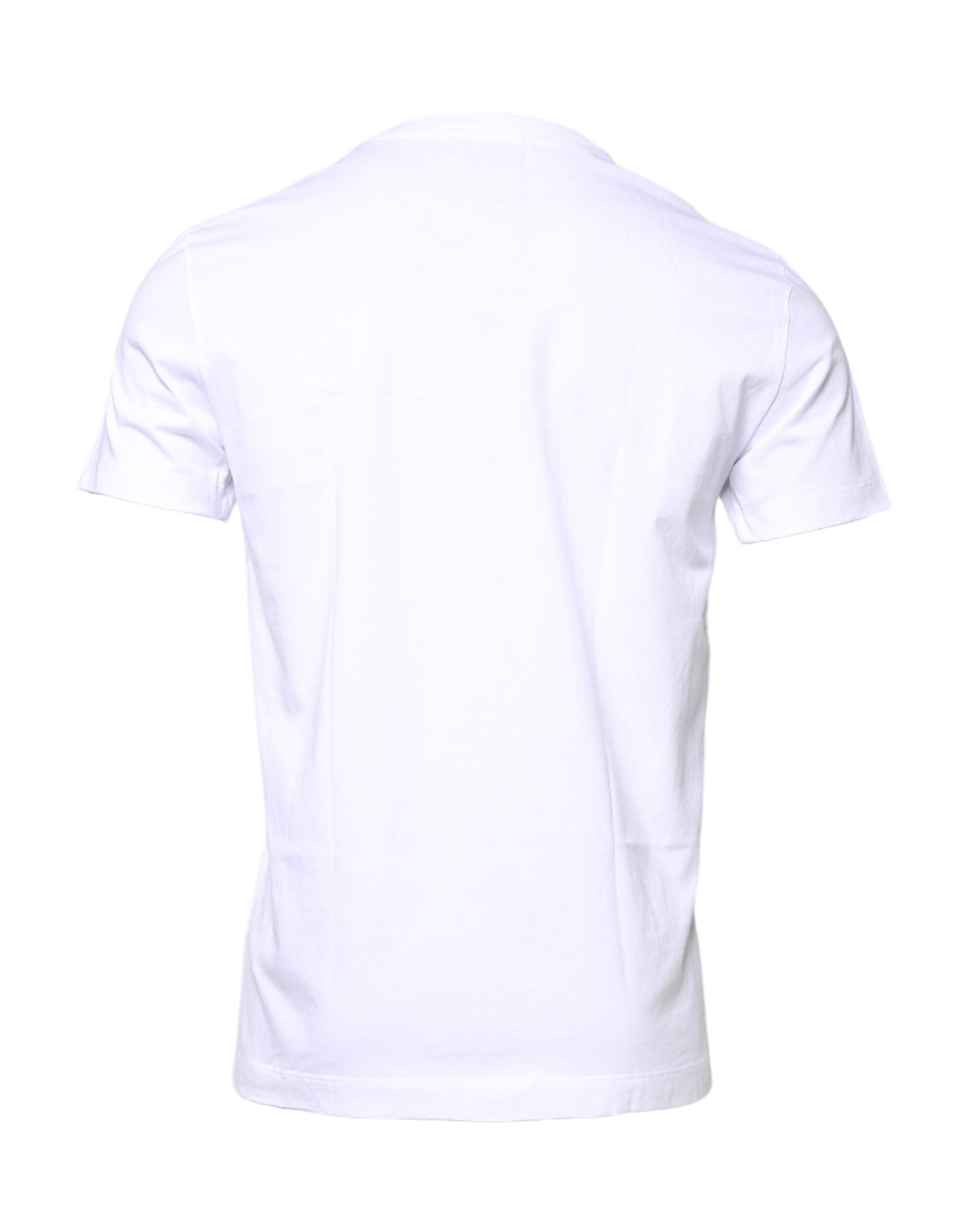 White Cotton DG Embroidery Crew Neck T-shirt