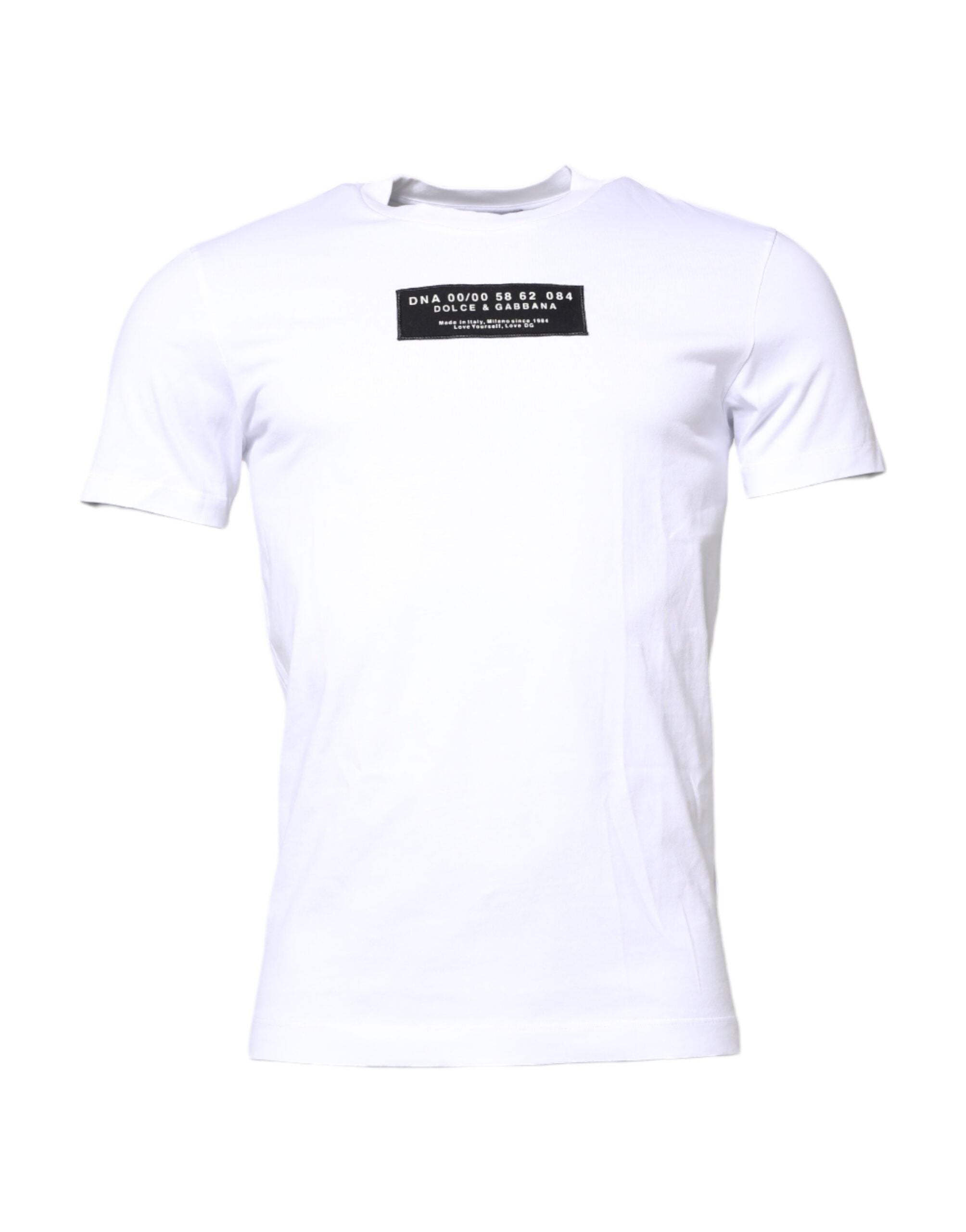 White Cotton Logo Patch Crew Neck T-shirt