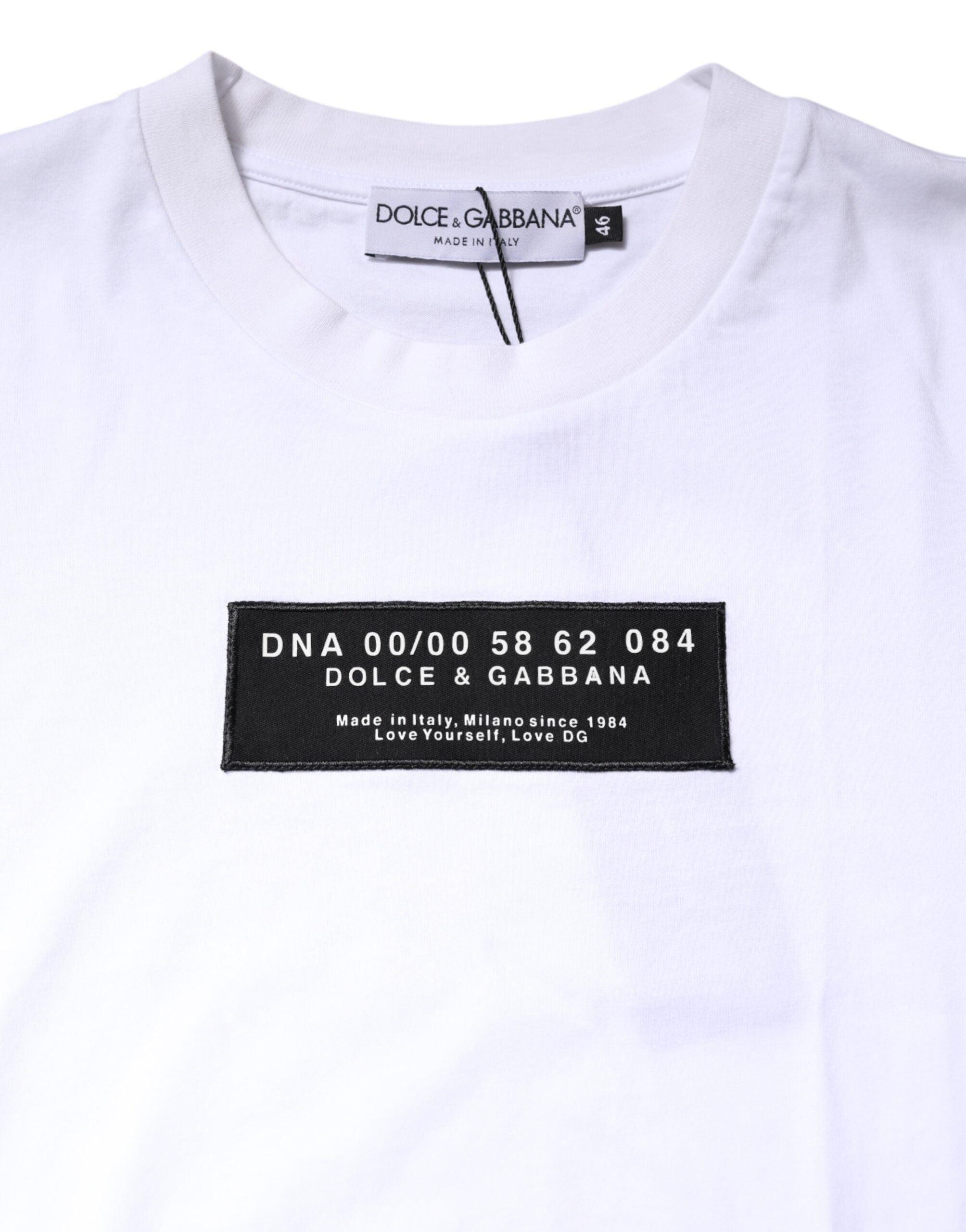 White Cotton Logo Patch Crew Neck T-shirt