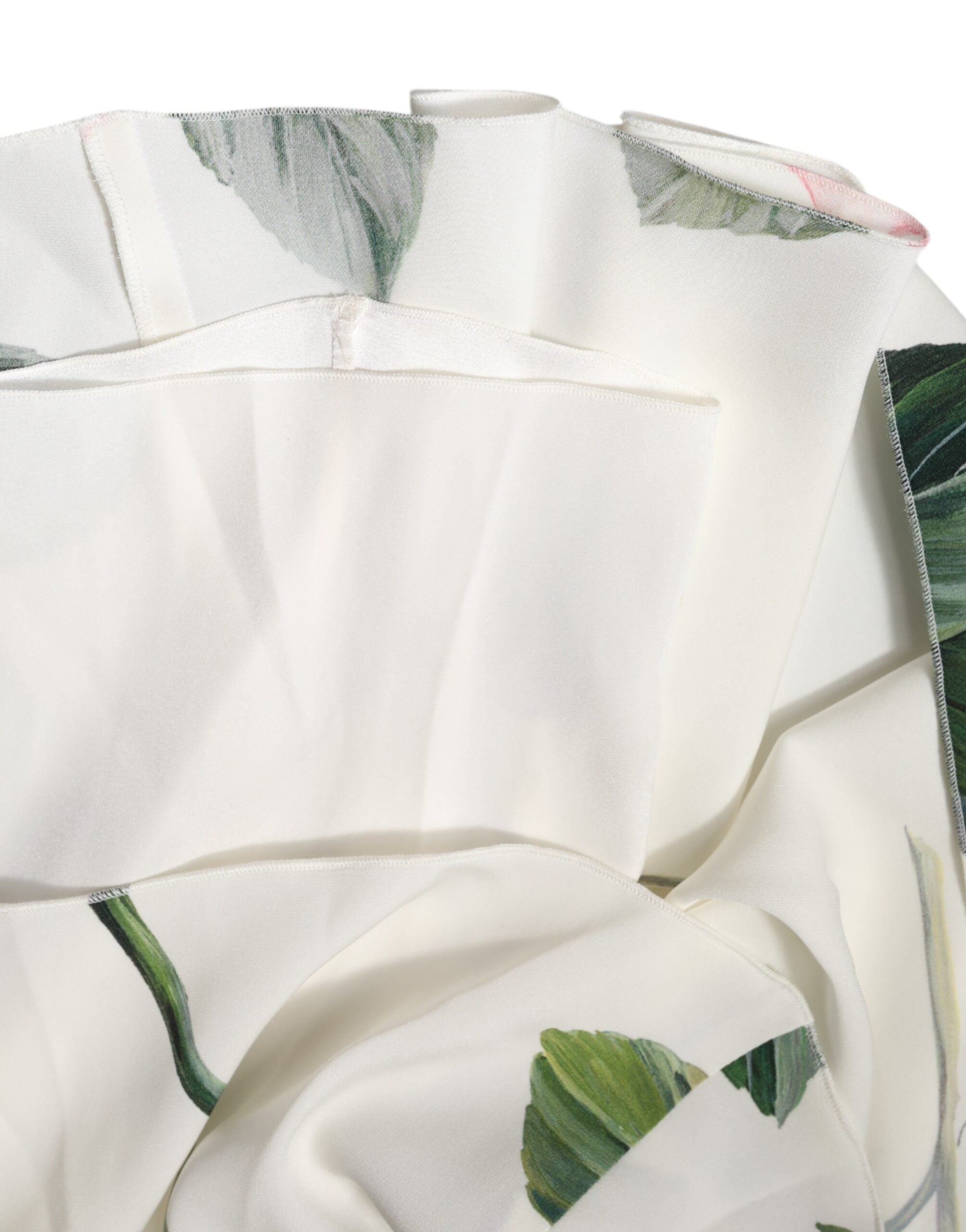 White Floral One Shoulder Sheath Midi Dress