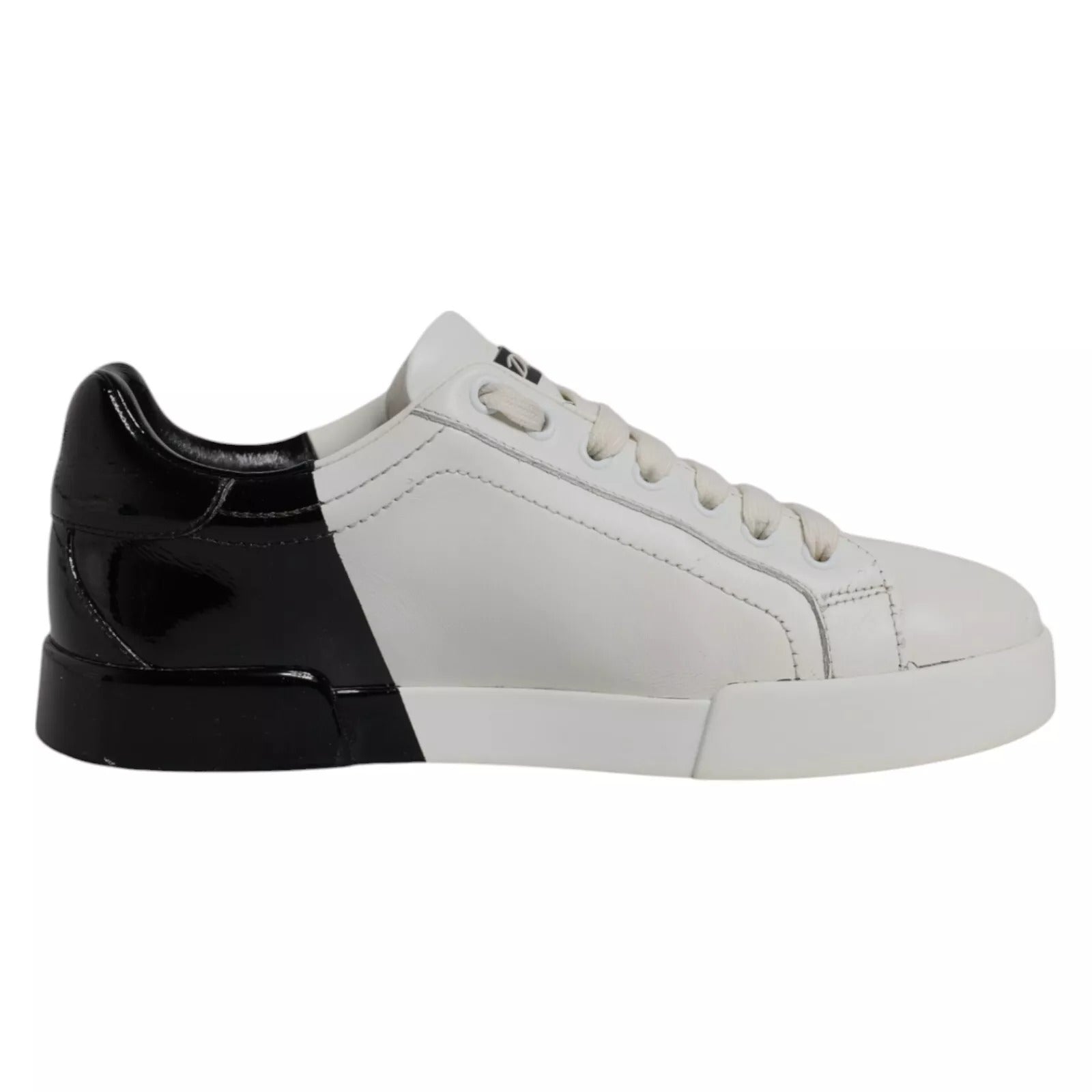 White Black Logo Portofino Men Sneaker Shoe