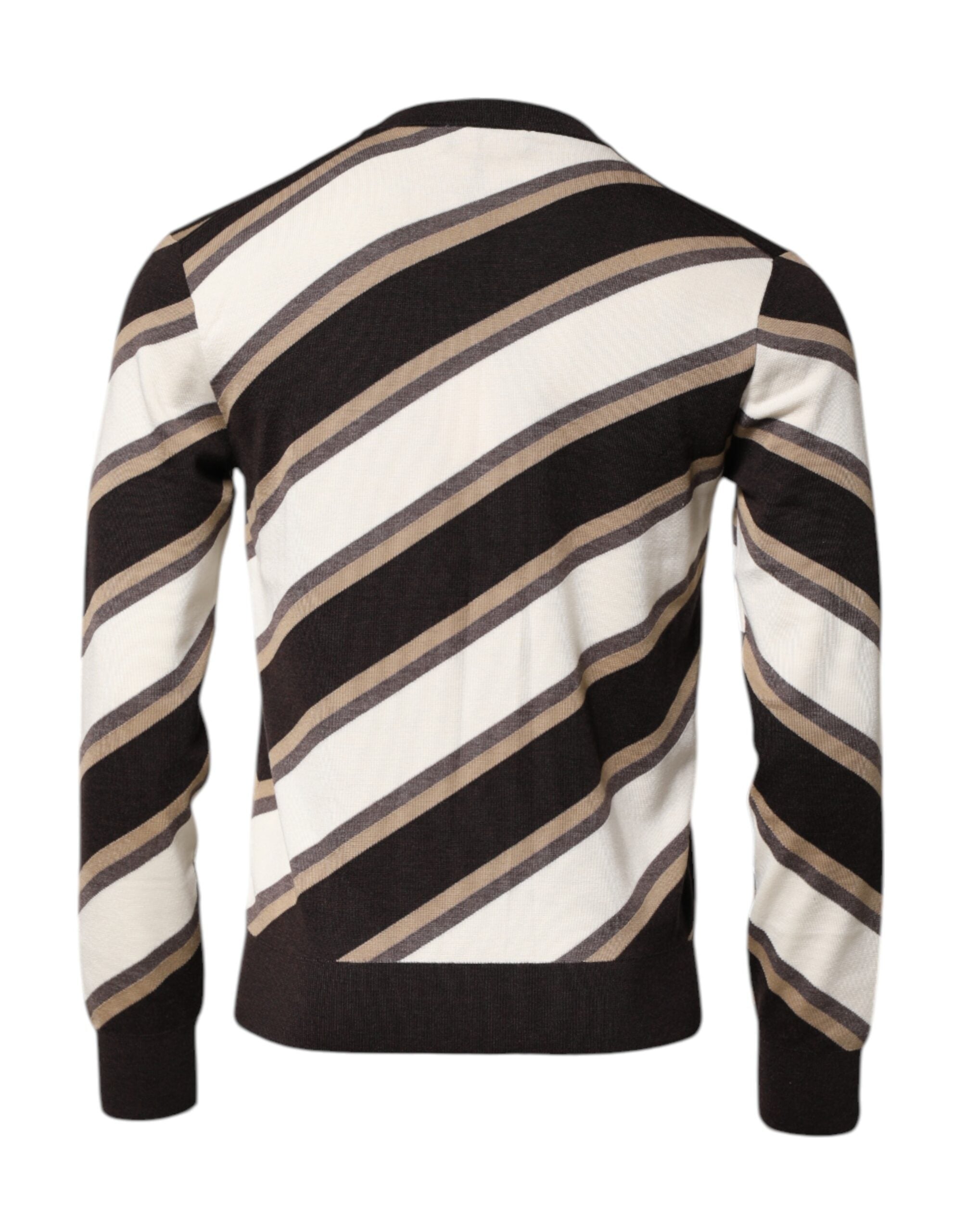 Multicolor Stripes Crew Neck Pullover Sweater