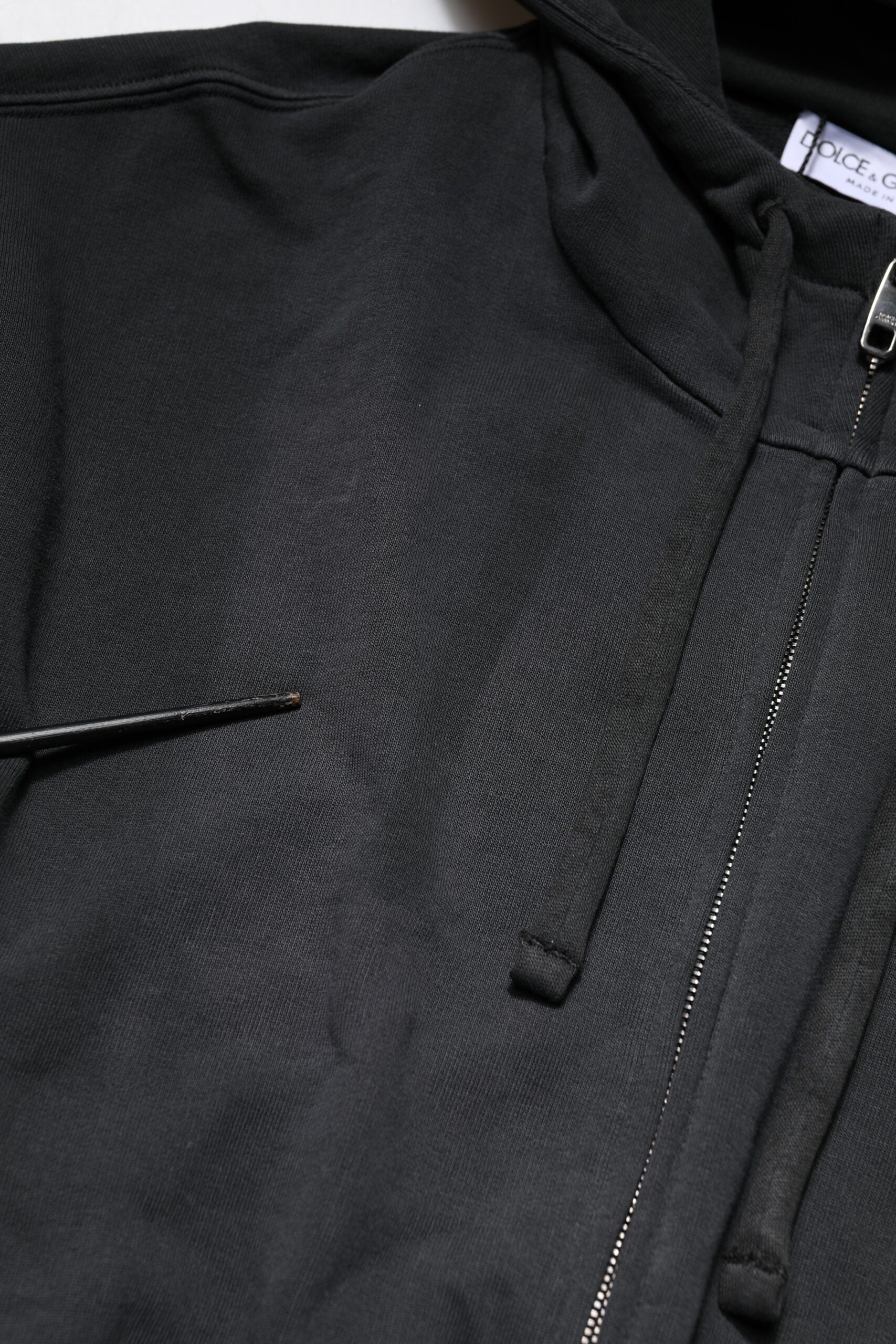 Black Logo Full Zip Hooded Men Sweatshirt Sweater