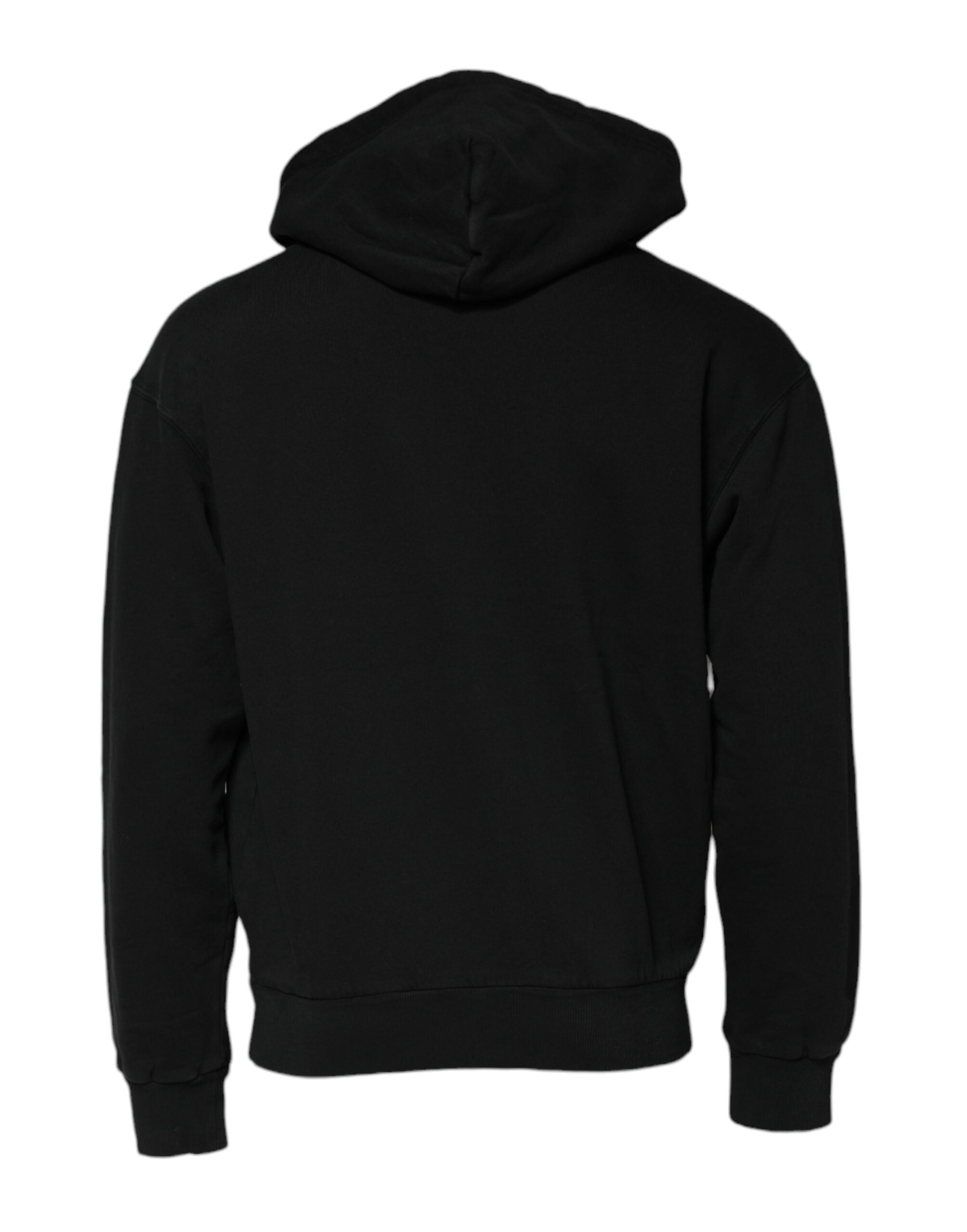 Black Logo Full Zip Hooded Men Sweatshirt Sweater