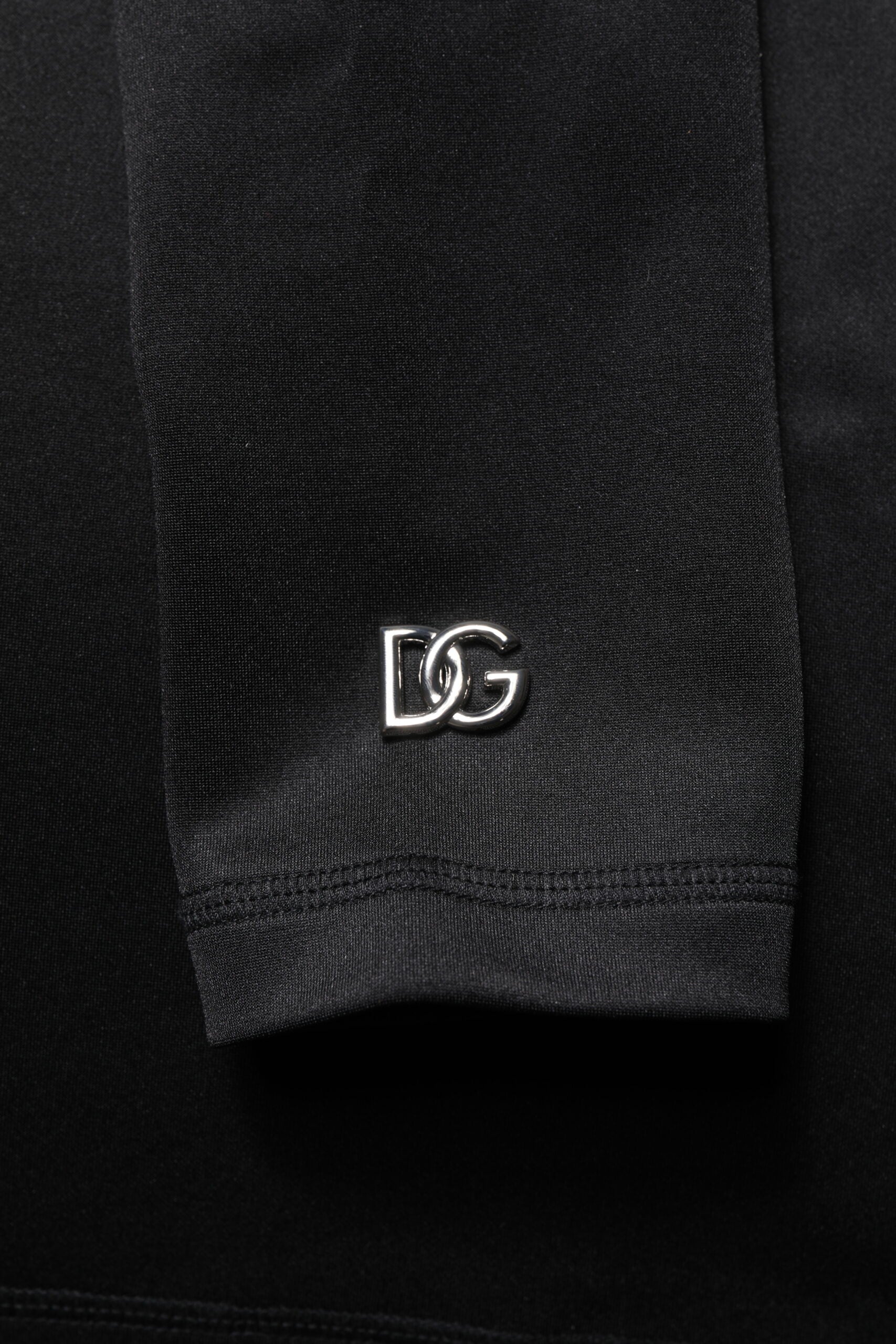 Black Polyester Turtleneck Pullover Sweater