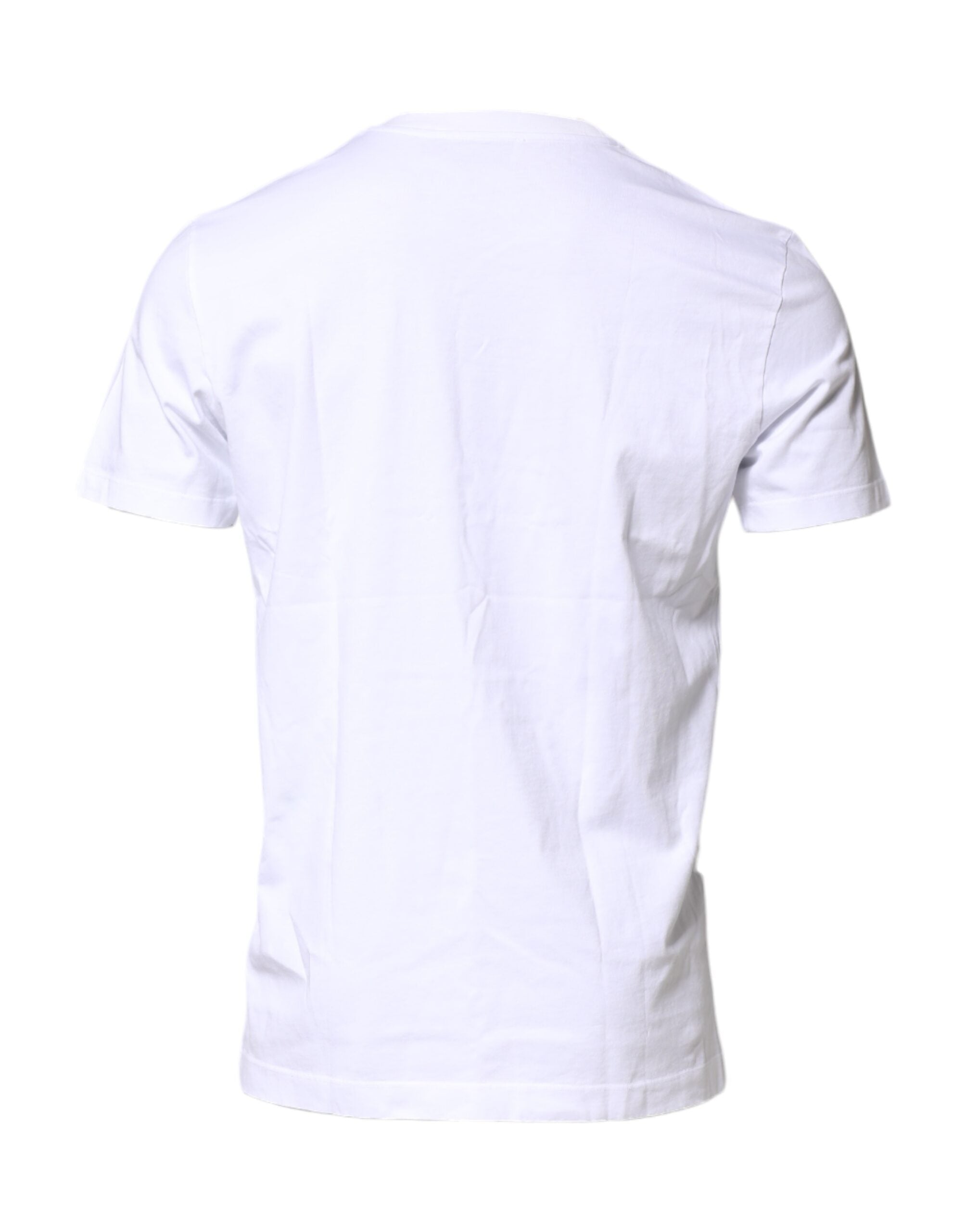 White Cotton Logo Patch Crew Neck T-shirt