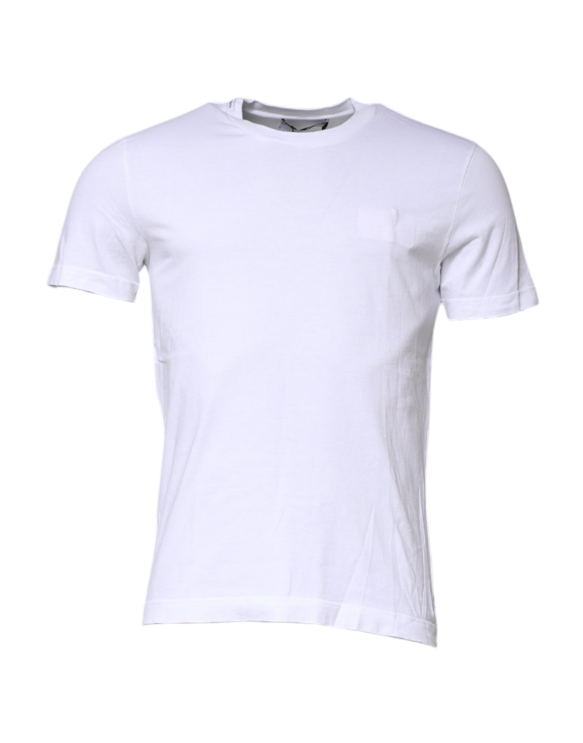 White Cotton Crew Neck Short Sleeves T-shirt